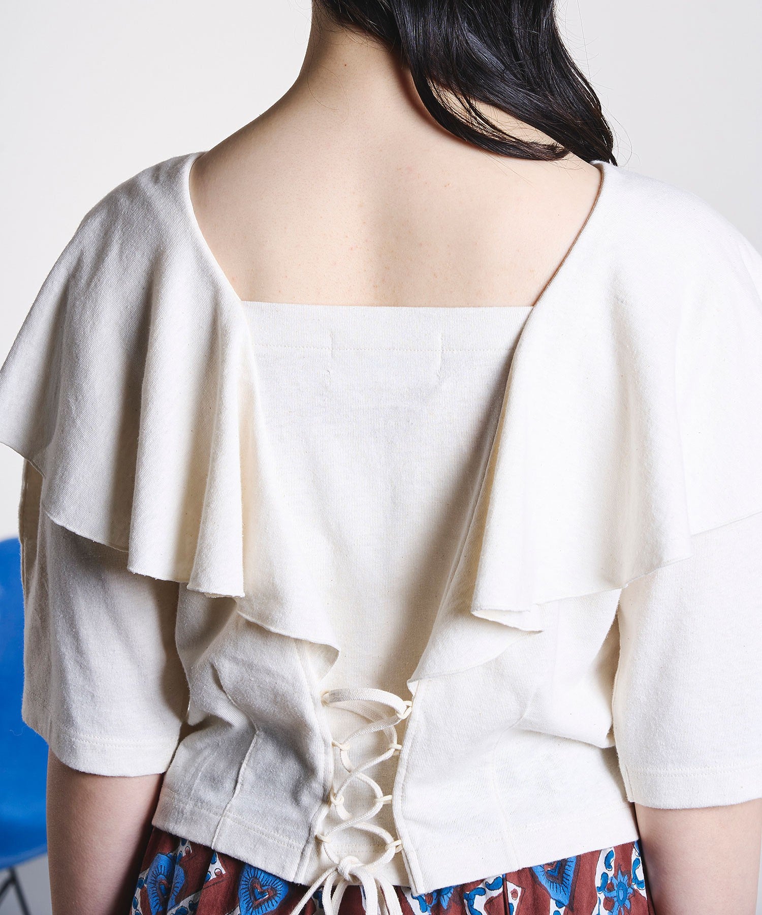 mici/RAFFLE LACE UP TOP