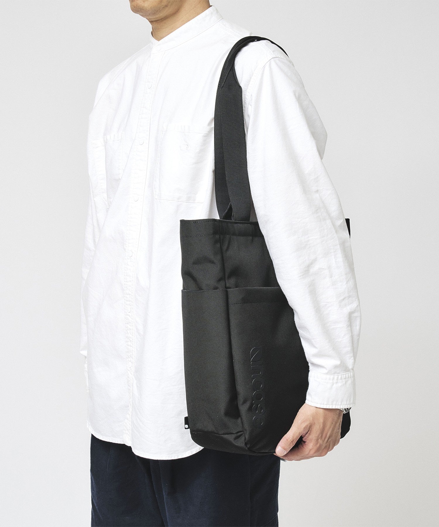 Grid 2-Way Tote Bag - Black
