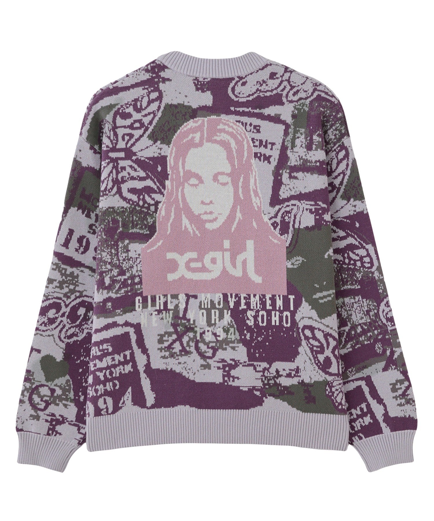 COLLAGE GRAPHIC JACQUARD KNIT CARDIGAN