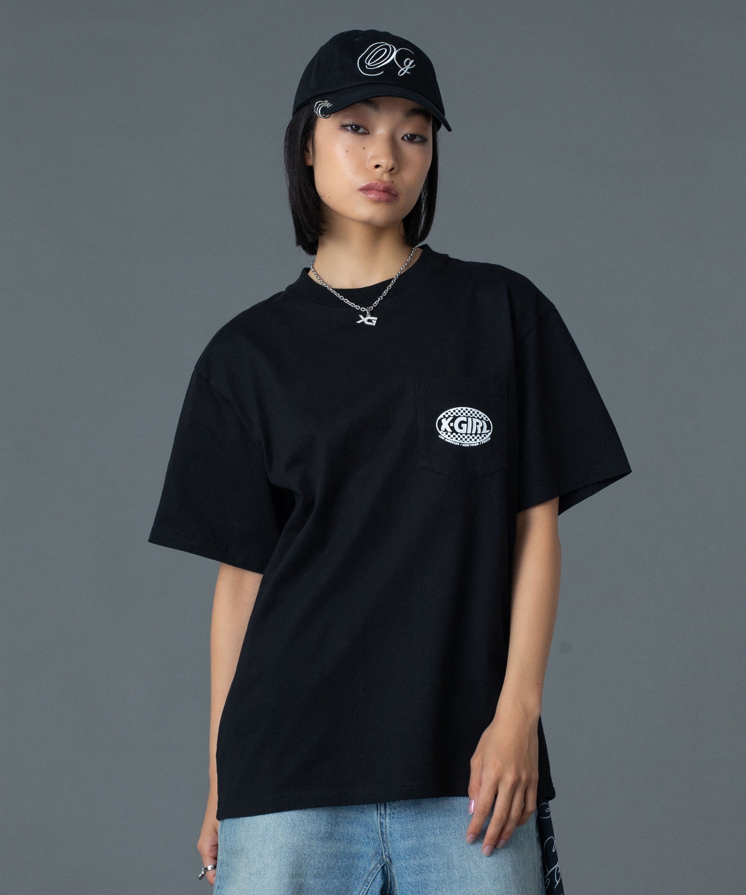 CHECKER OVAL LOGO POCKET S/S TEE