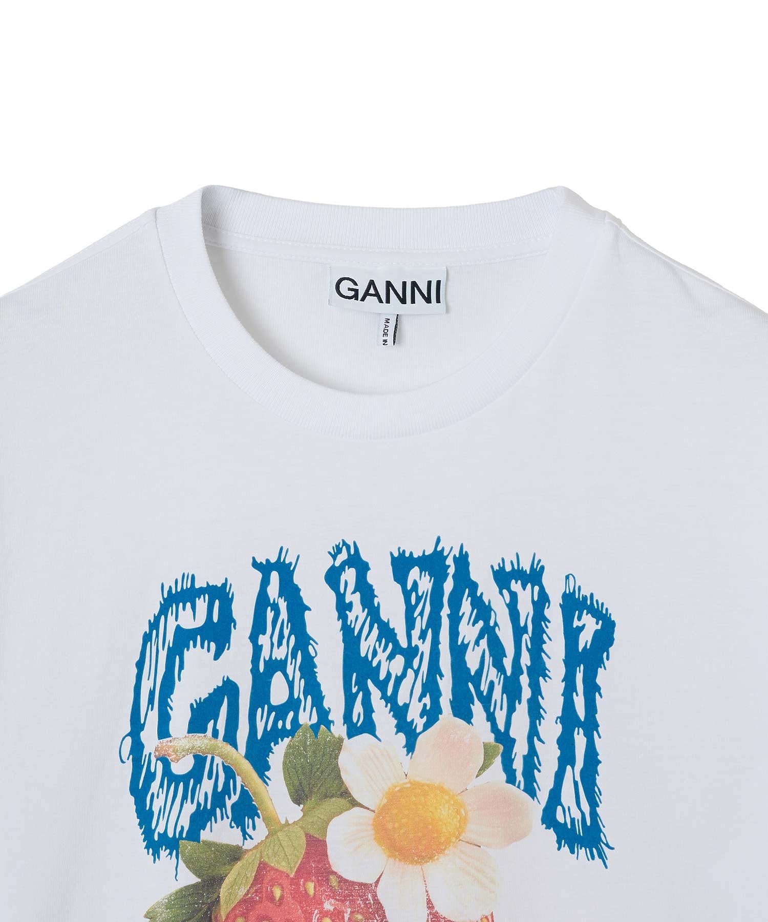 GANNI/BASIC COTTON JERSEY STRAWBERRY