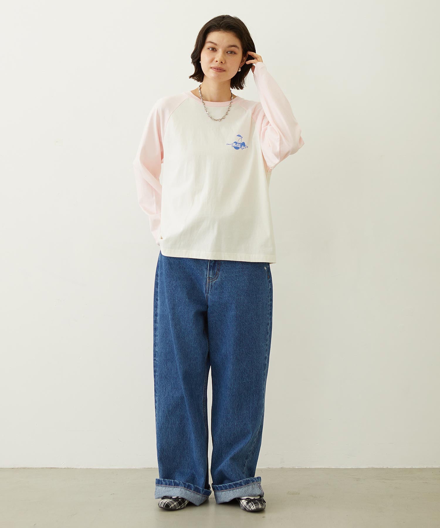 CHERRY FLOCK PRINT B/B TEE