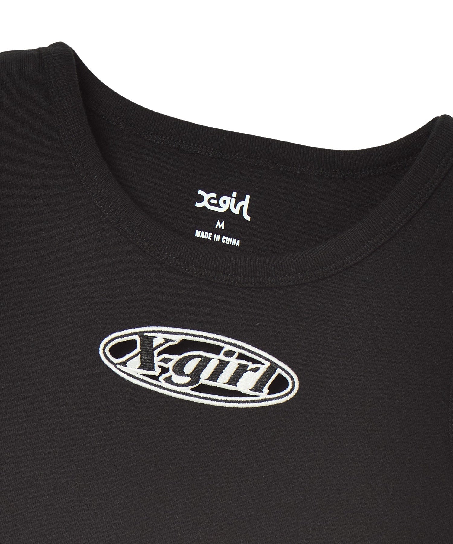 HOLLOW OUT OVAL LOGO TANK TOP