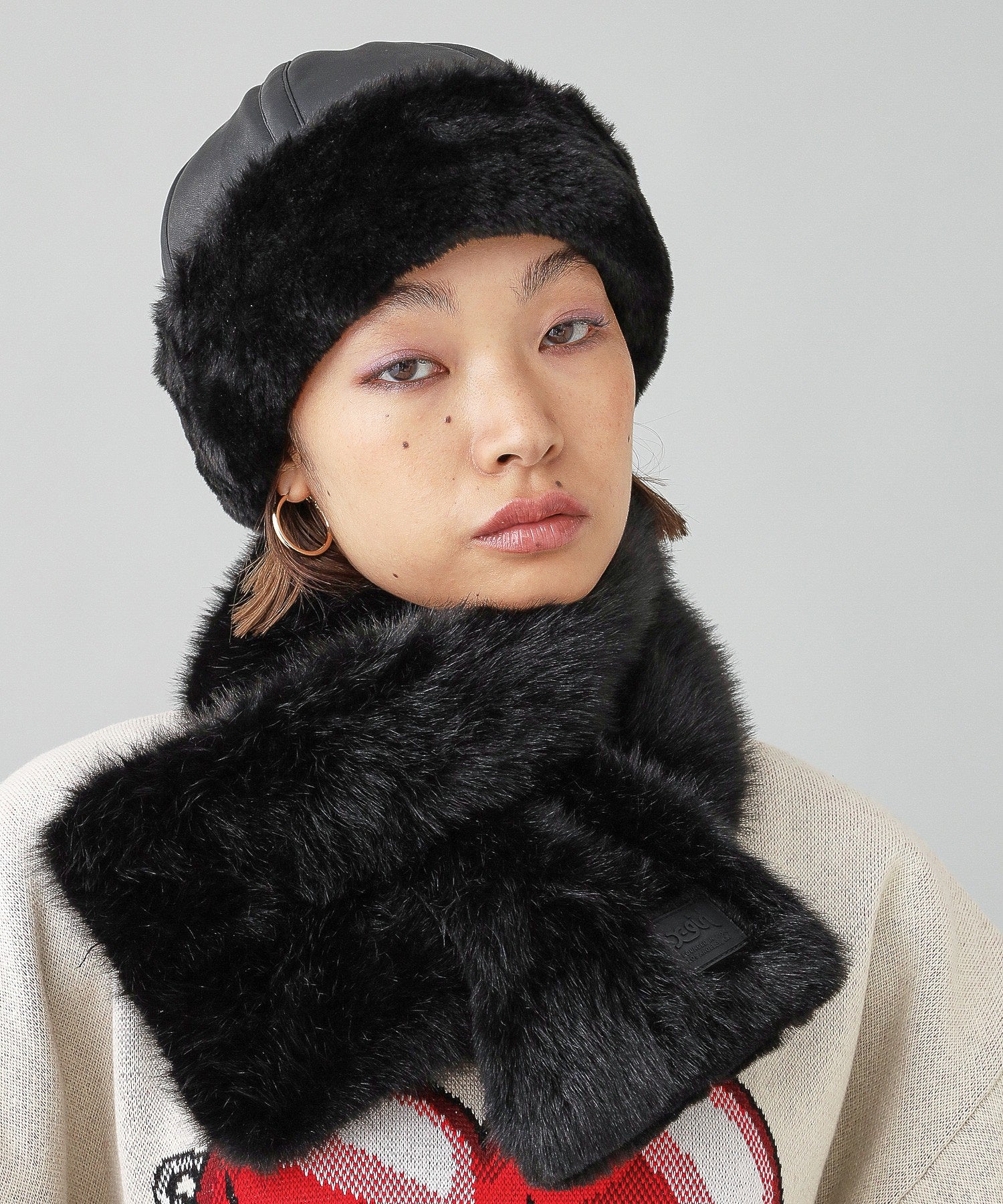 FAUX FUR BRIM HAT