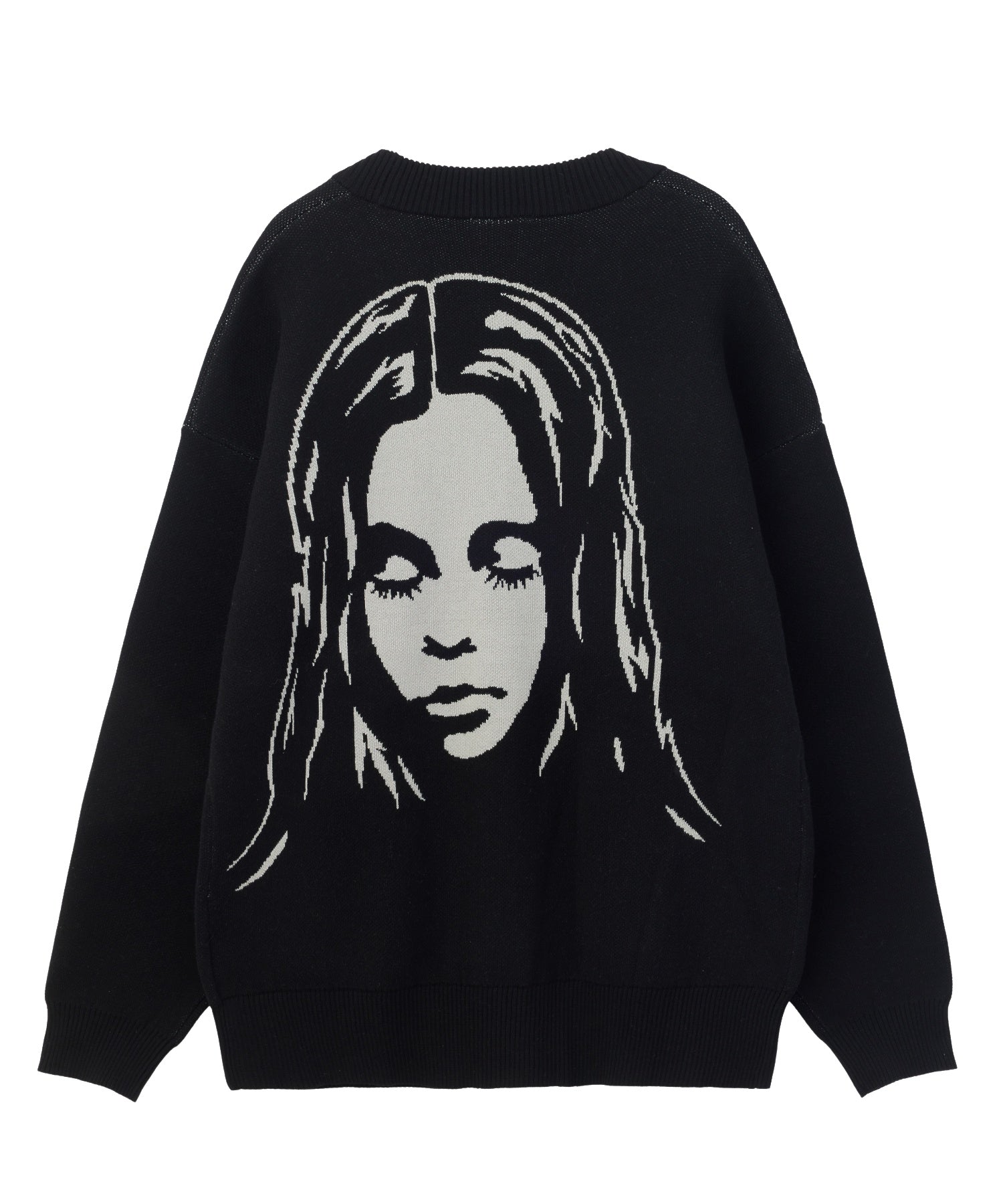 FACE BACK JACQUARD KNIT CARDIGAN