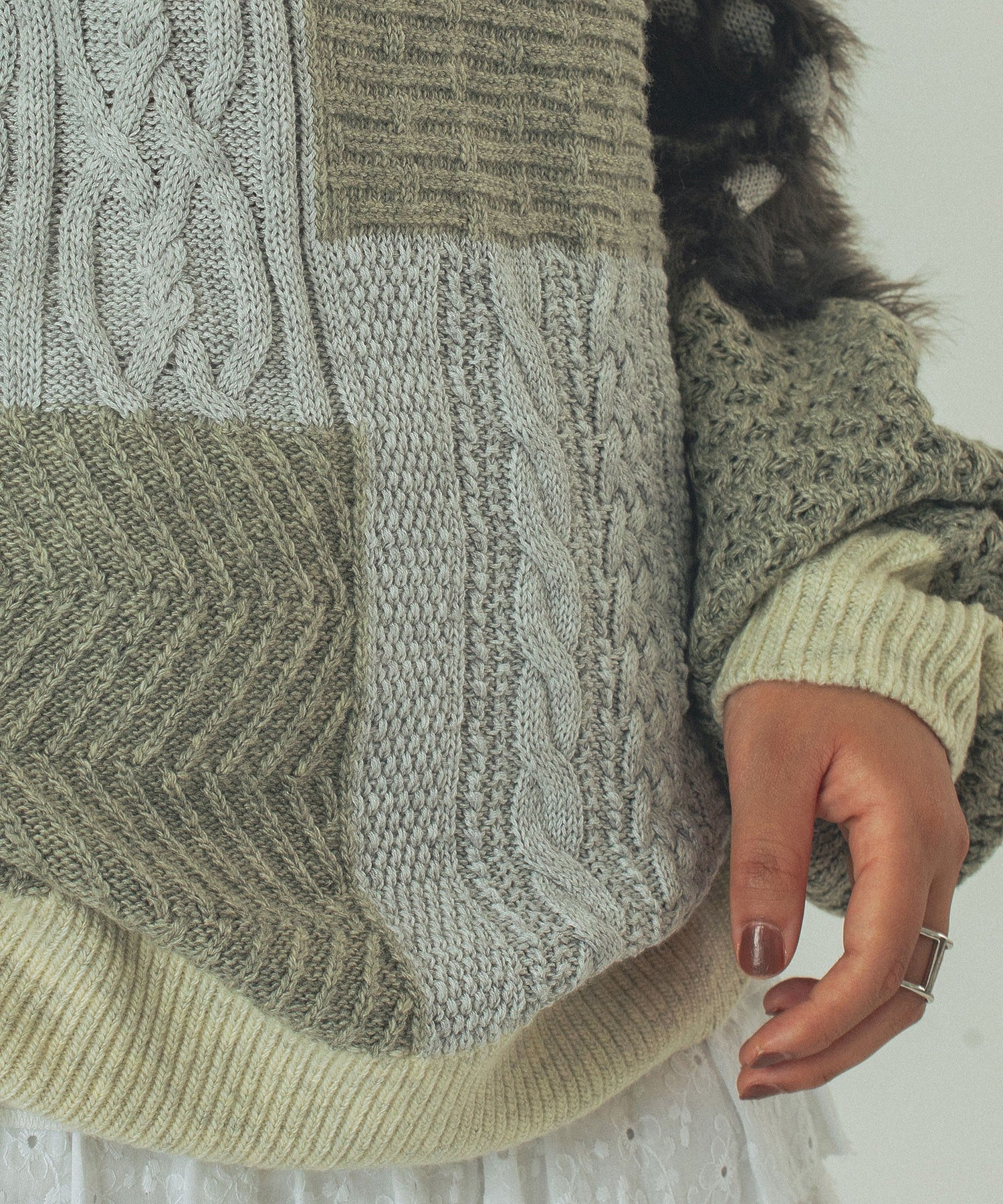 PATCHWORK KNIT TOP
