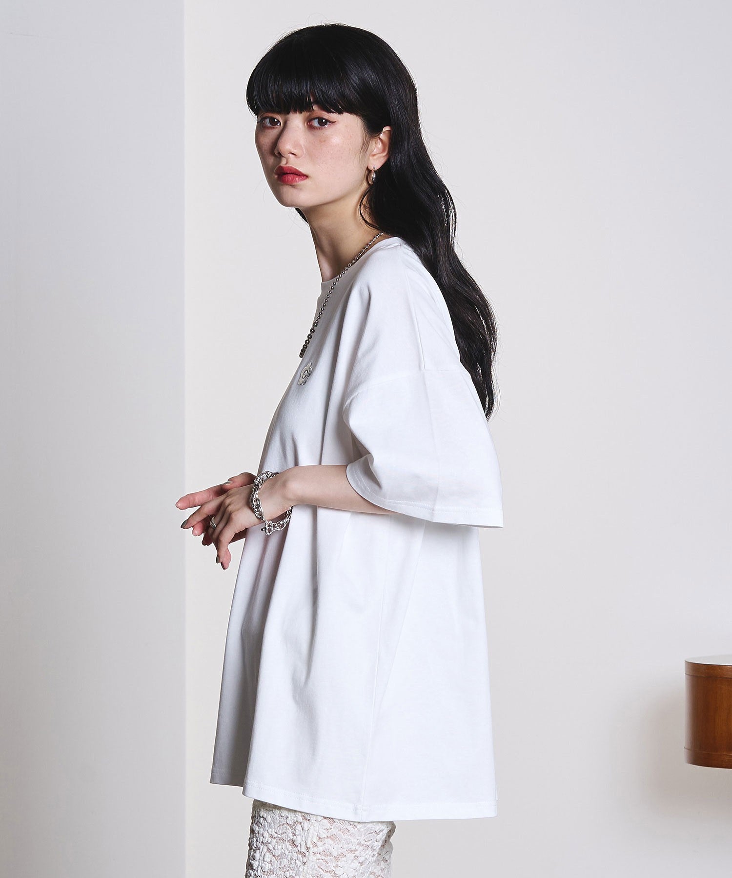 model:163cm 着用サイズ:L