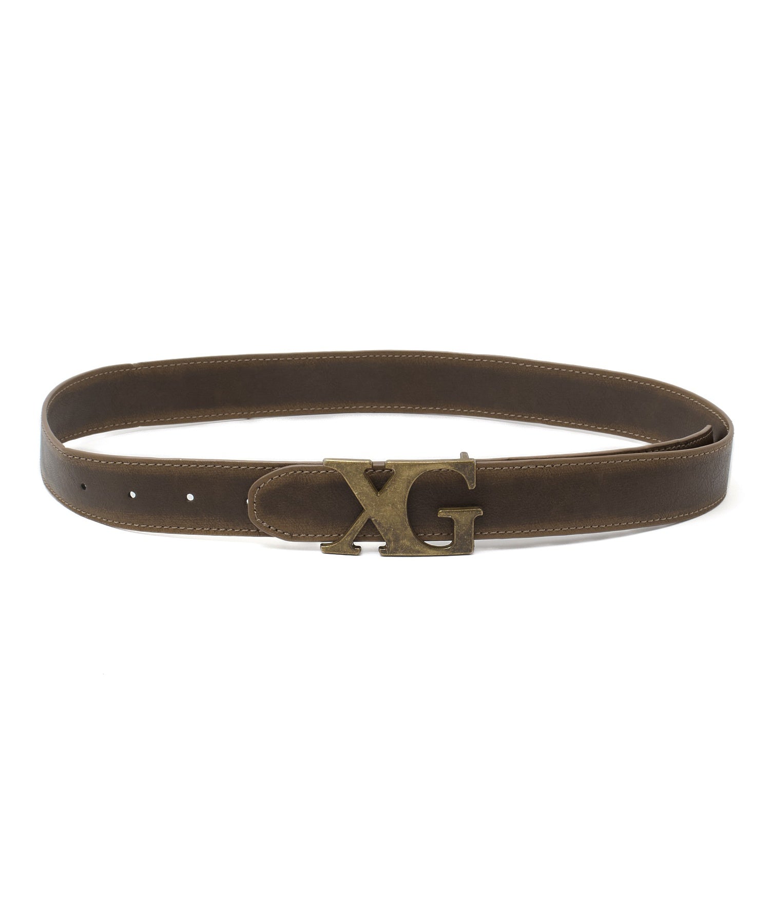 XG EMBLEM CLASP FAUX LEATHER BELT