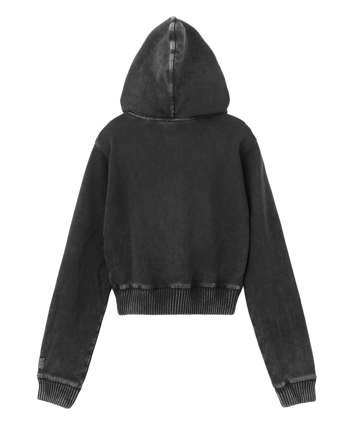 FADED SWEAT AND RIB ZIP UP COMPACT HOODIE