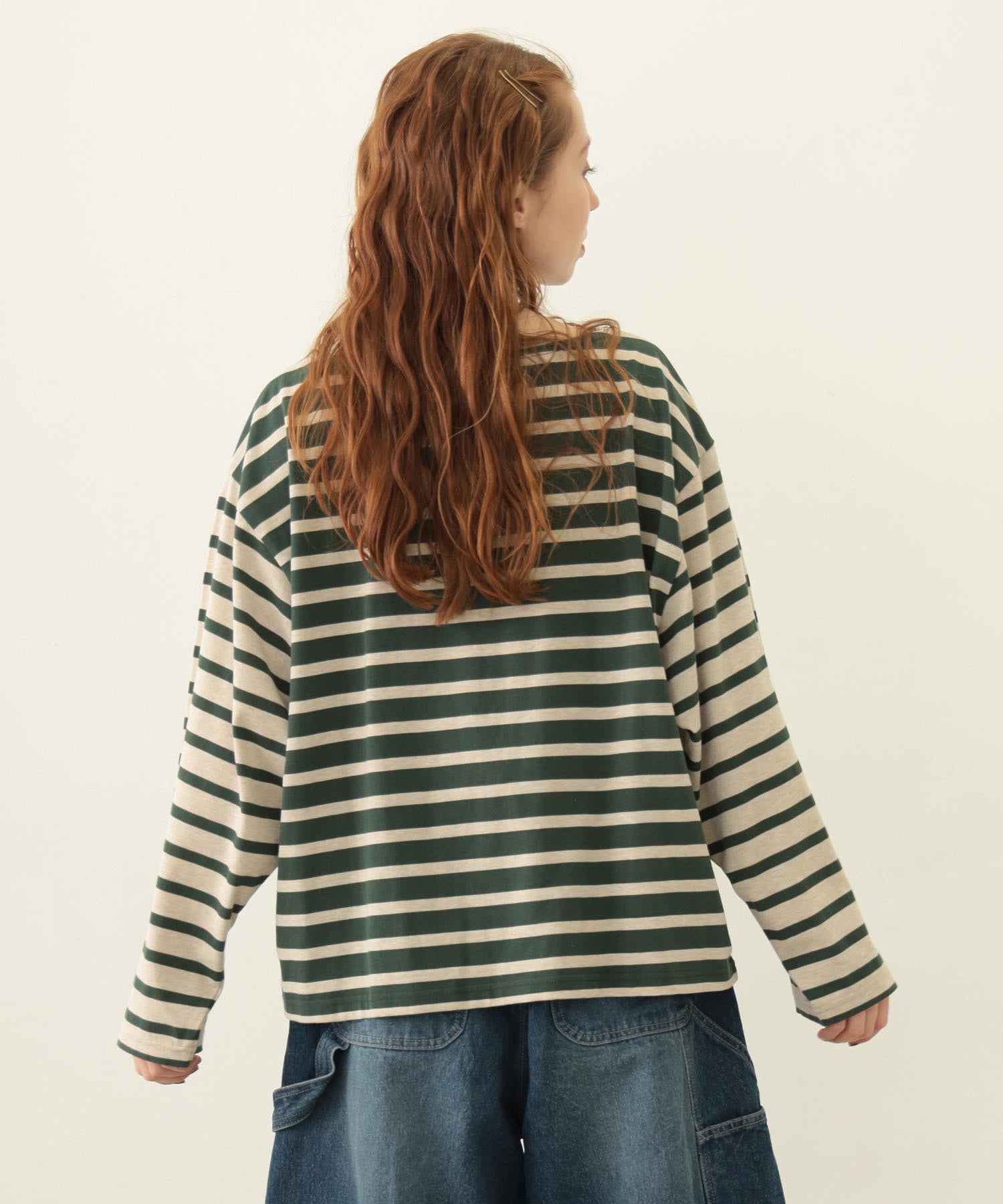 STRIPED L/S TOP