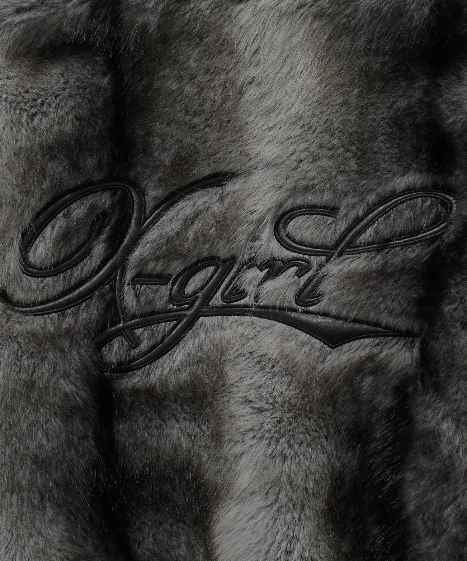 LOGO PATCHED FAUX FUR HOODED JACKET