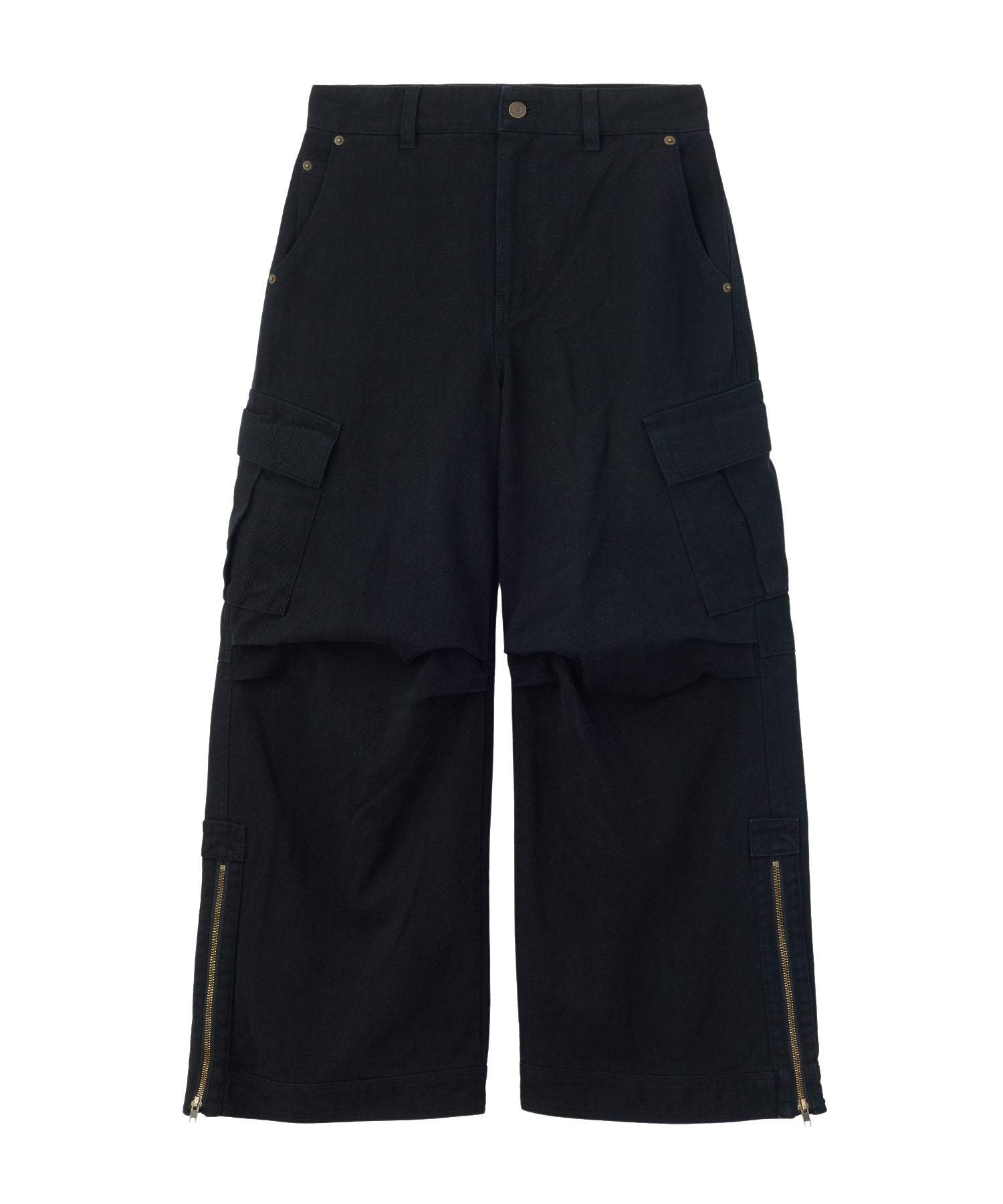 FADED WIDE LEG FLARE CARGO PANTS