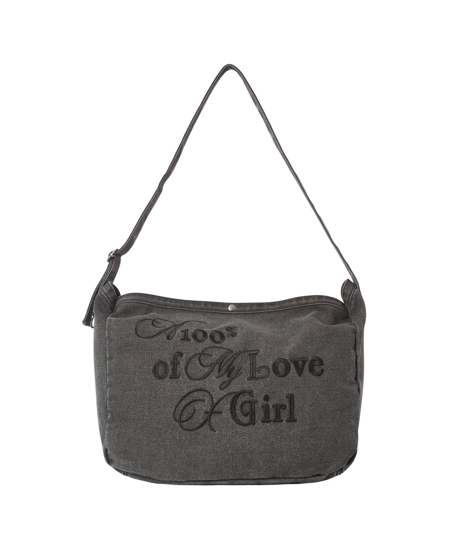 MIX FONT LOGO FADED SHOULDER BAG