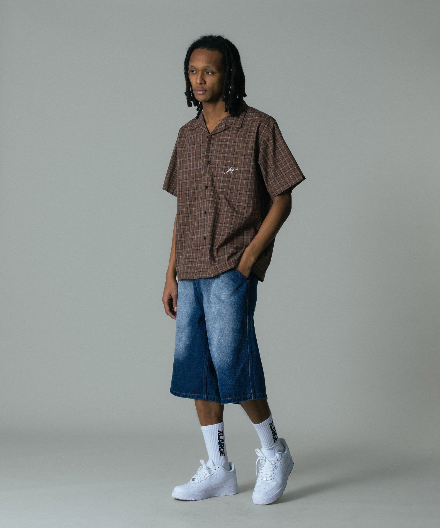 MELANGE PLAID S/S SHIRT