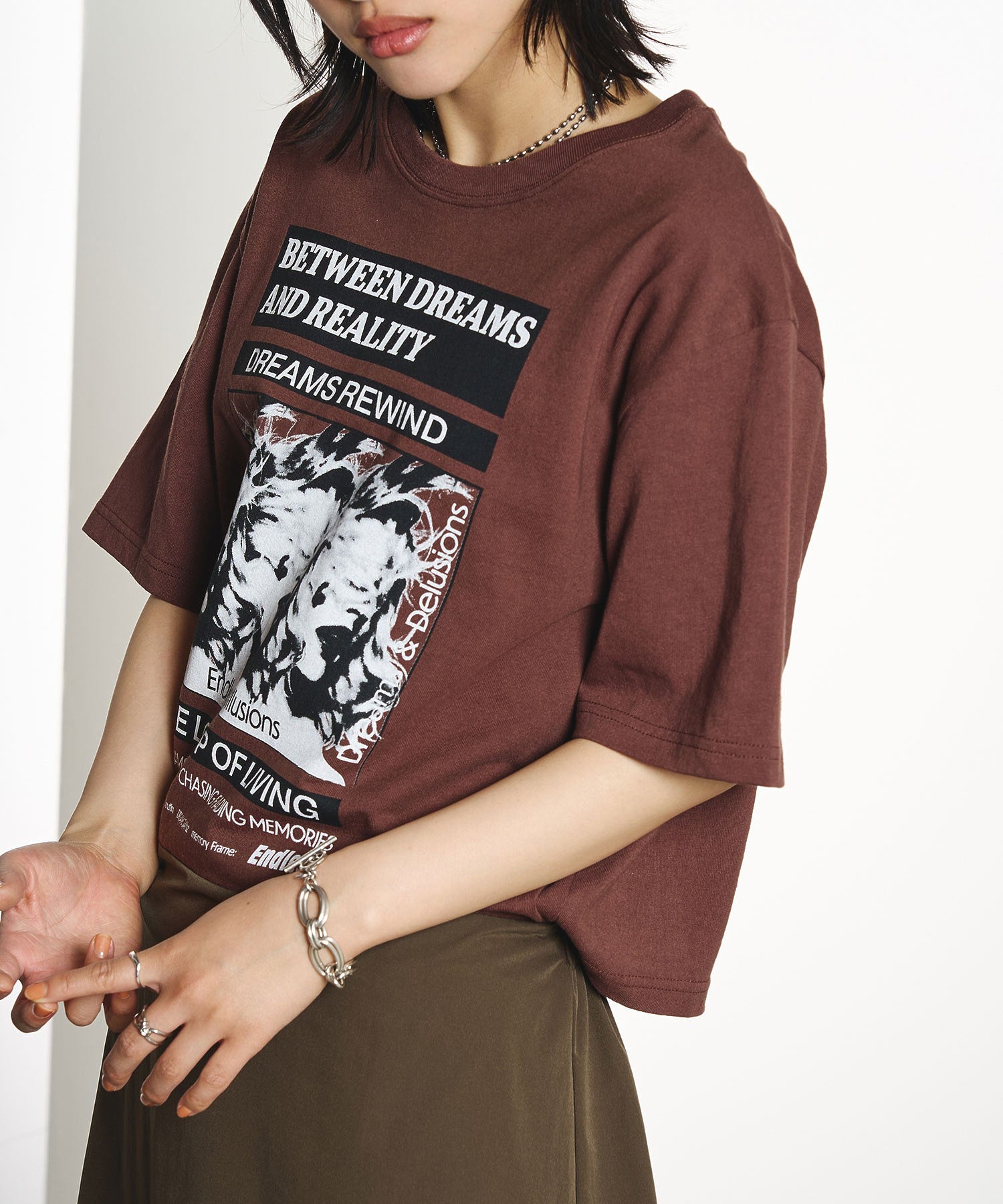 OKIRAKU×ROSEBUD/BACK OPEN GRAPHIC DRESS