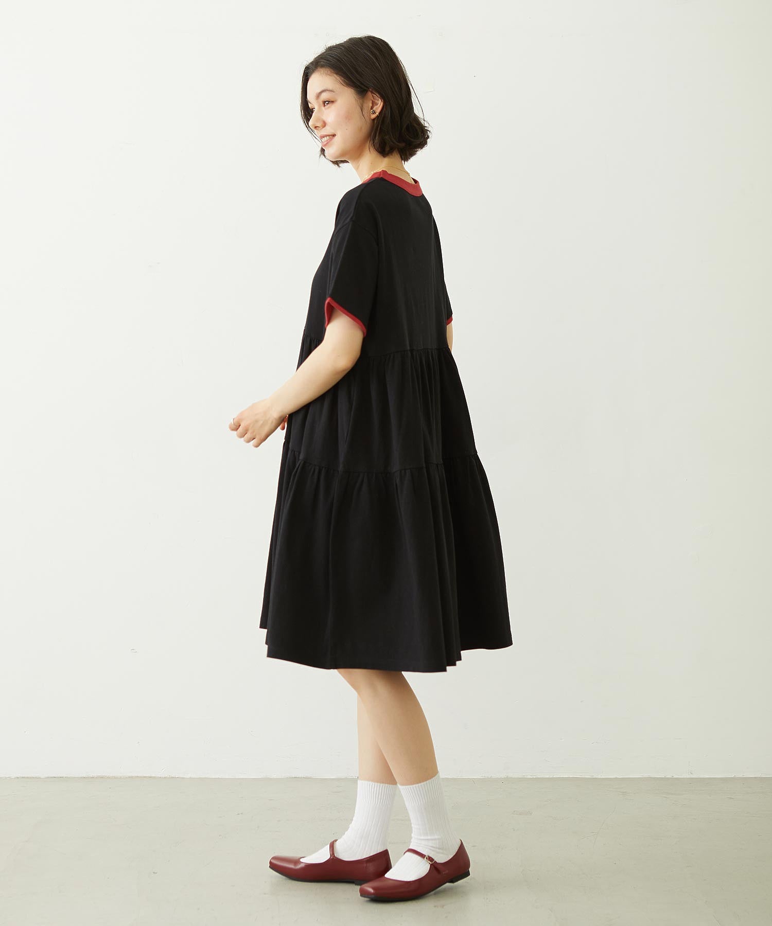 BAR LOGO TIERED DRESS