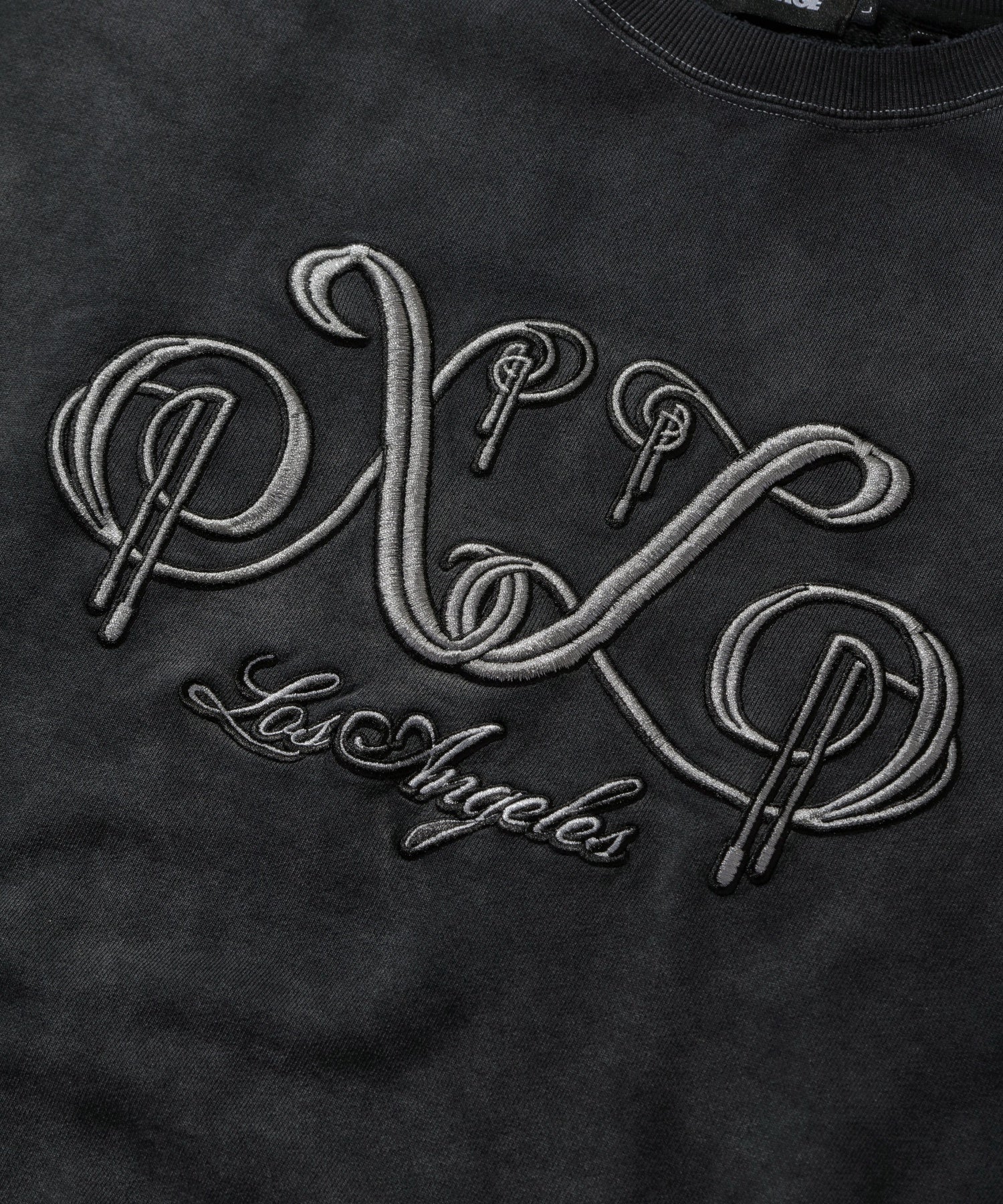 EMBROIDERED BLEACHED CREWNECK SWEATSHIRT