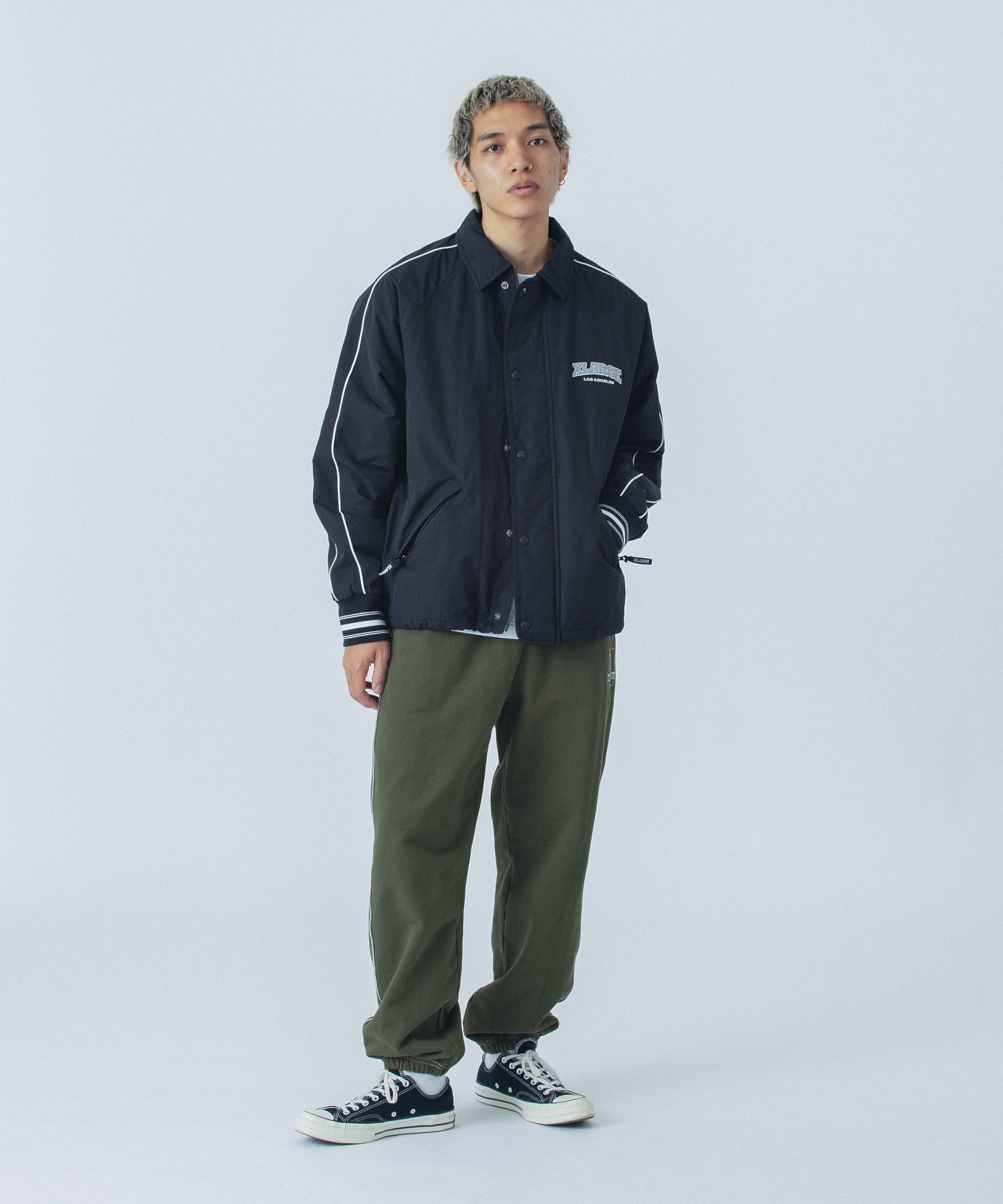 NYLON PIPING COACH JACKET