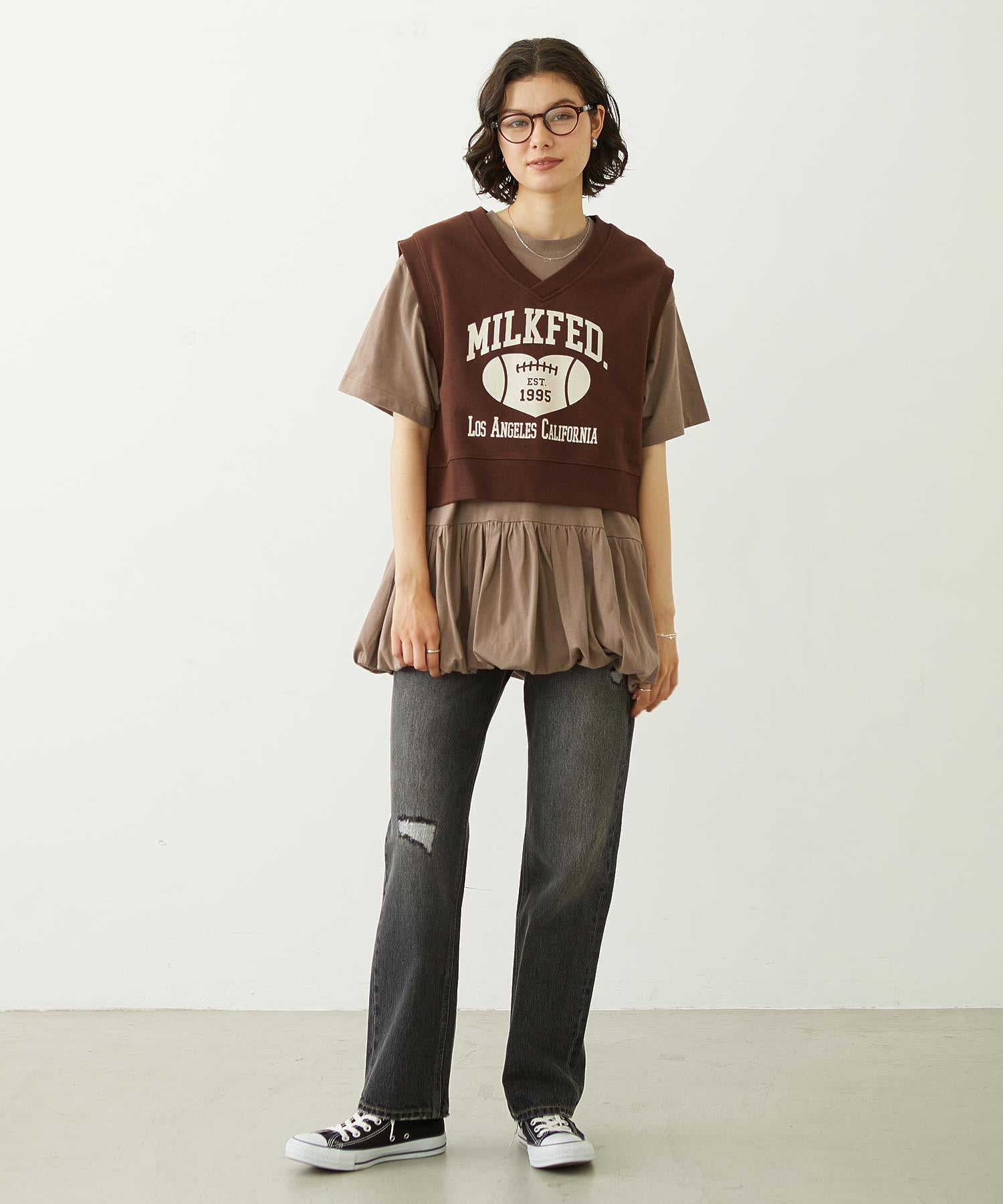 COLLEGE LOGO V-NECK SWEAT VEST