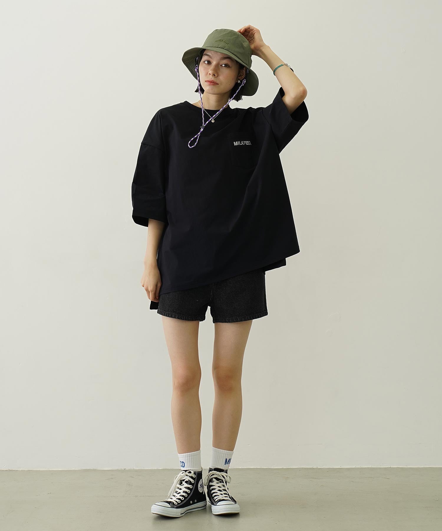 MILKFED. ×OP RASH GUARD POCKET TEE