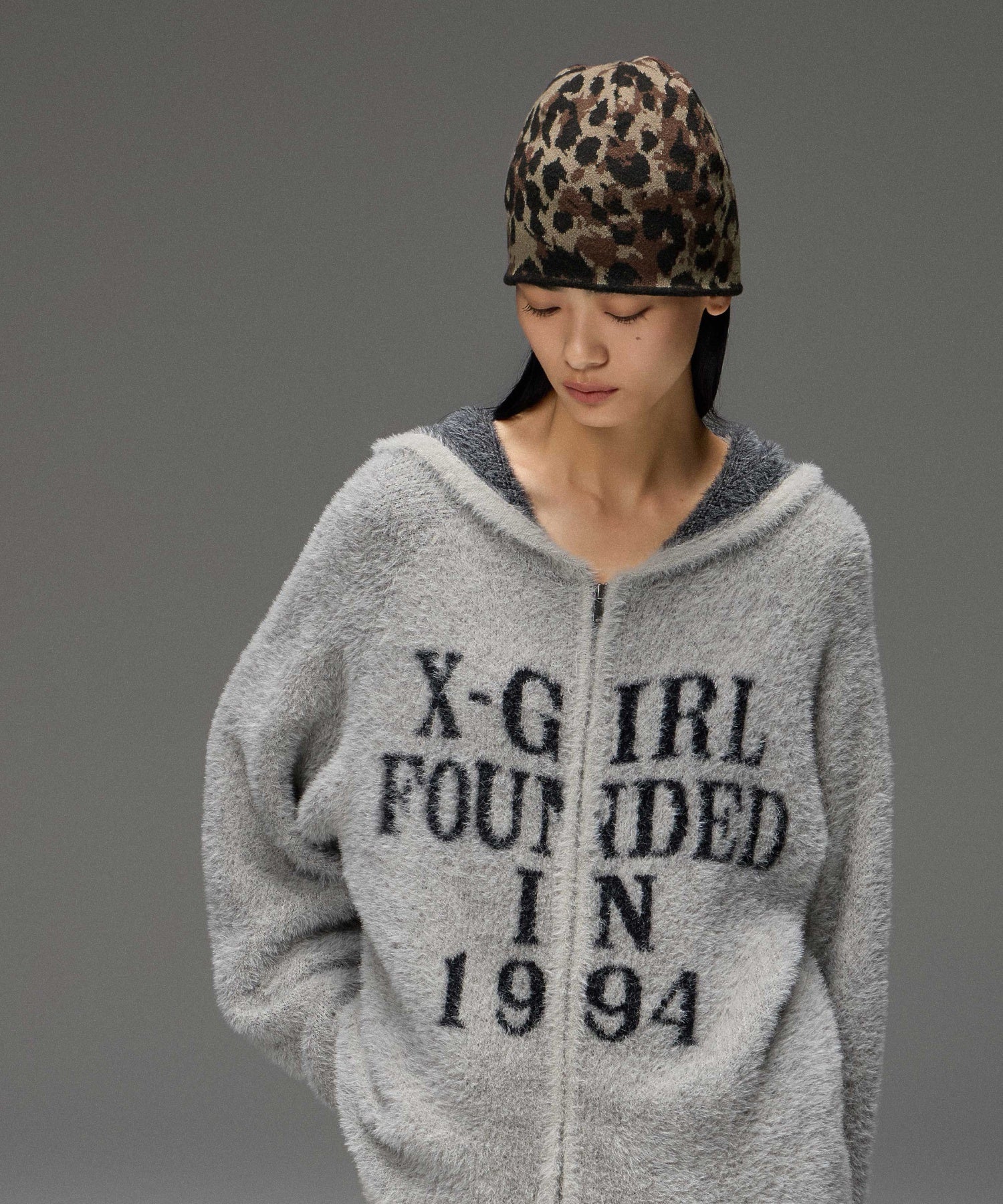 X-GIRL LOGO REVERSIBLE JACQUARD BEANIE