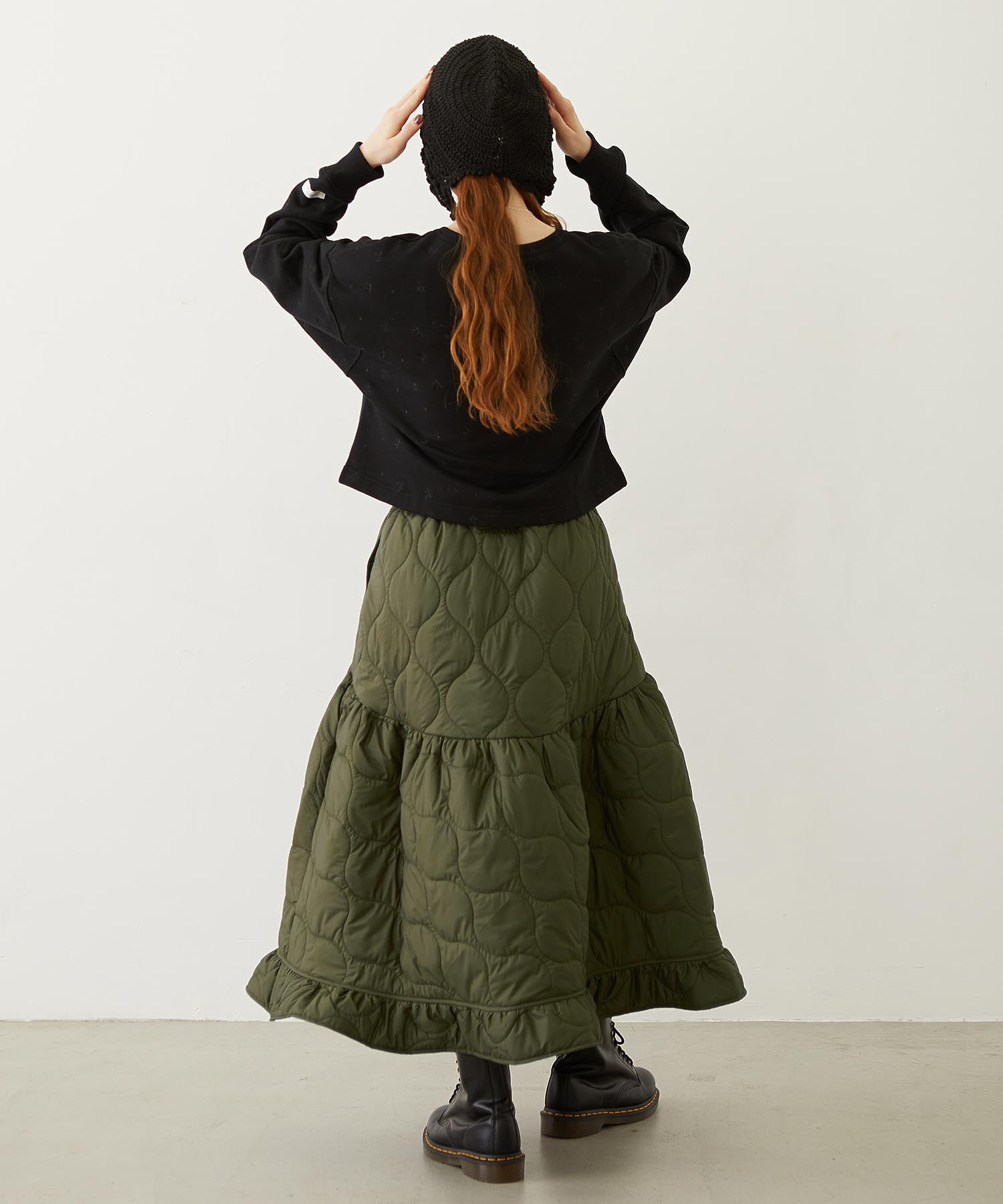 QUILTED FLARED SKIRT