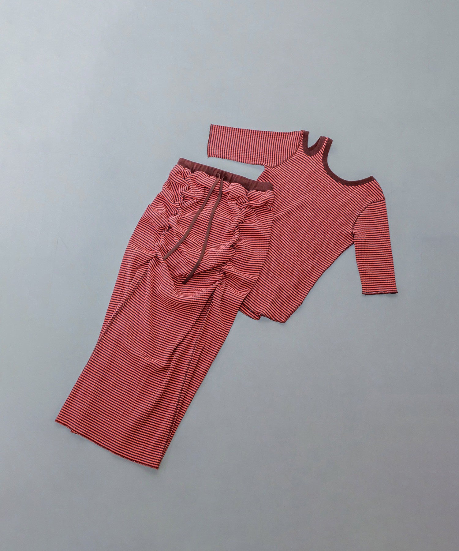 CREOLME/マルチボーダーシャーリングタイトスカート