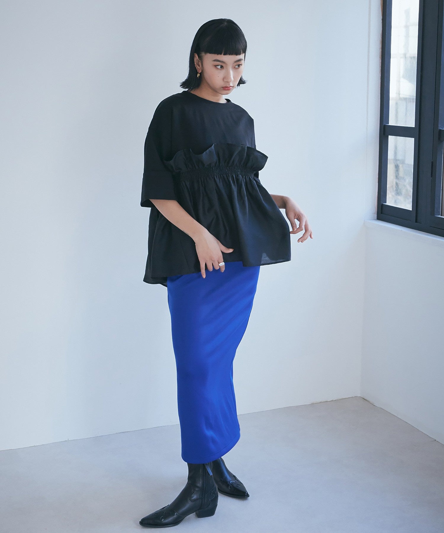 ドッキングフリルカットソー