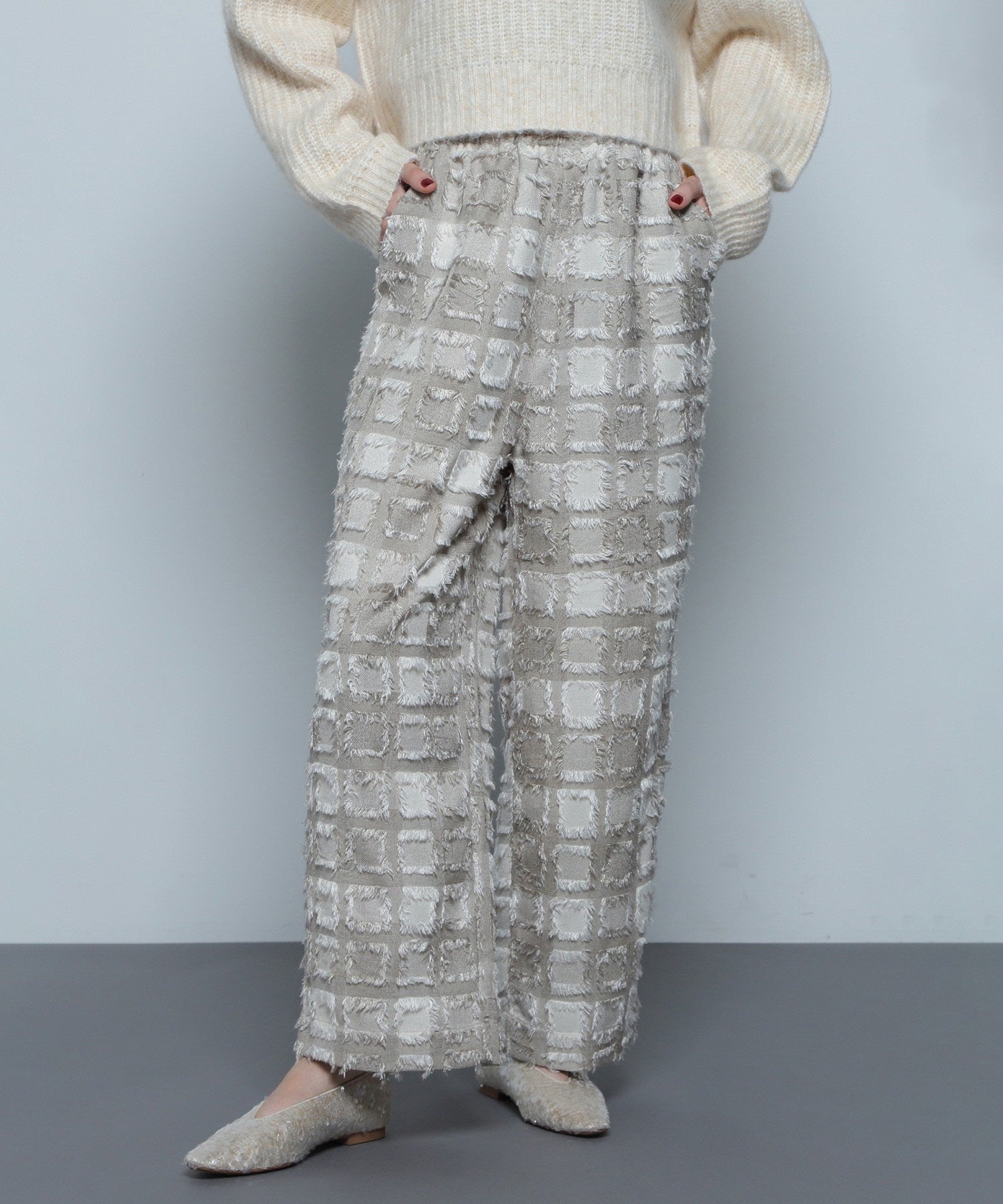 チェックイージーパンツ