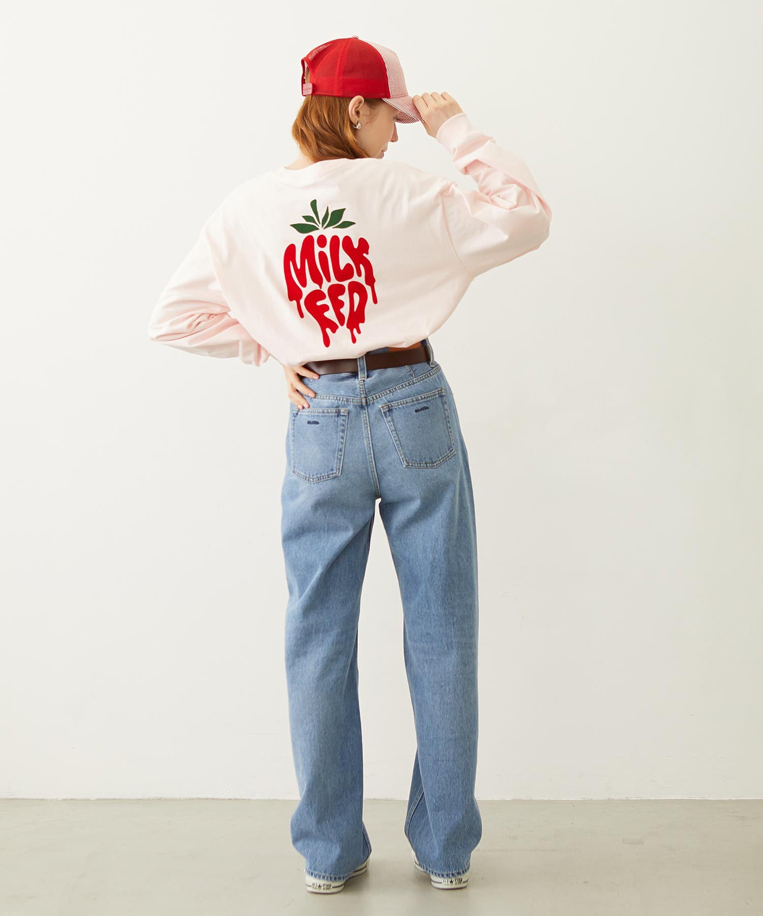 MILKFED. EMBROIDERED DENIM PANTS