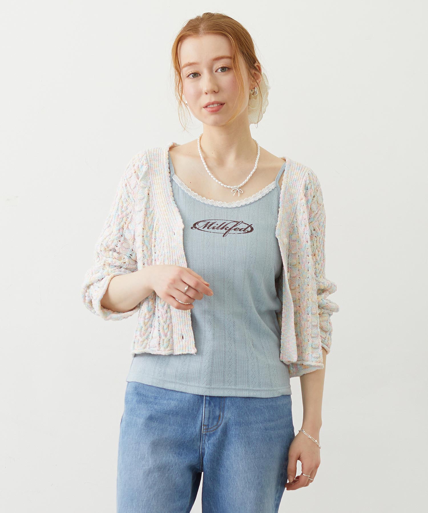 OPENWORK CABLE KNIT CARDIGAN
