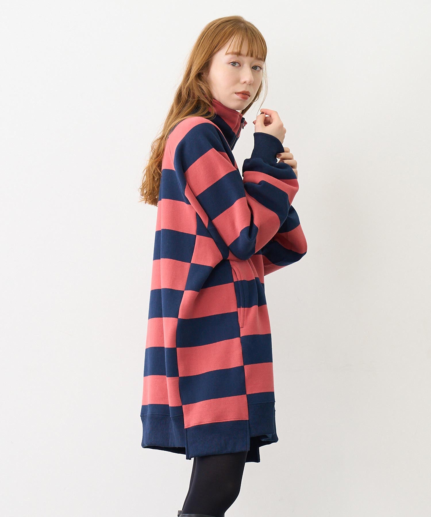 STRIPED TUNIC SWEATSHIRT