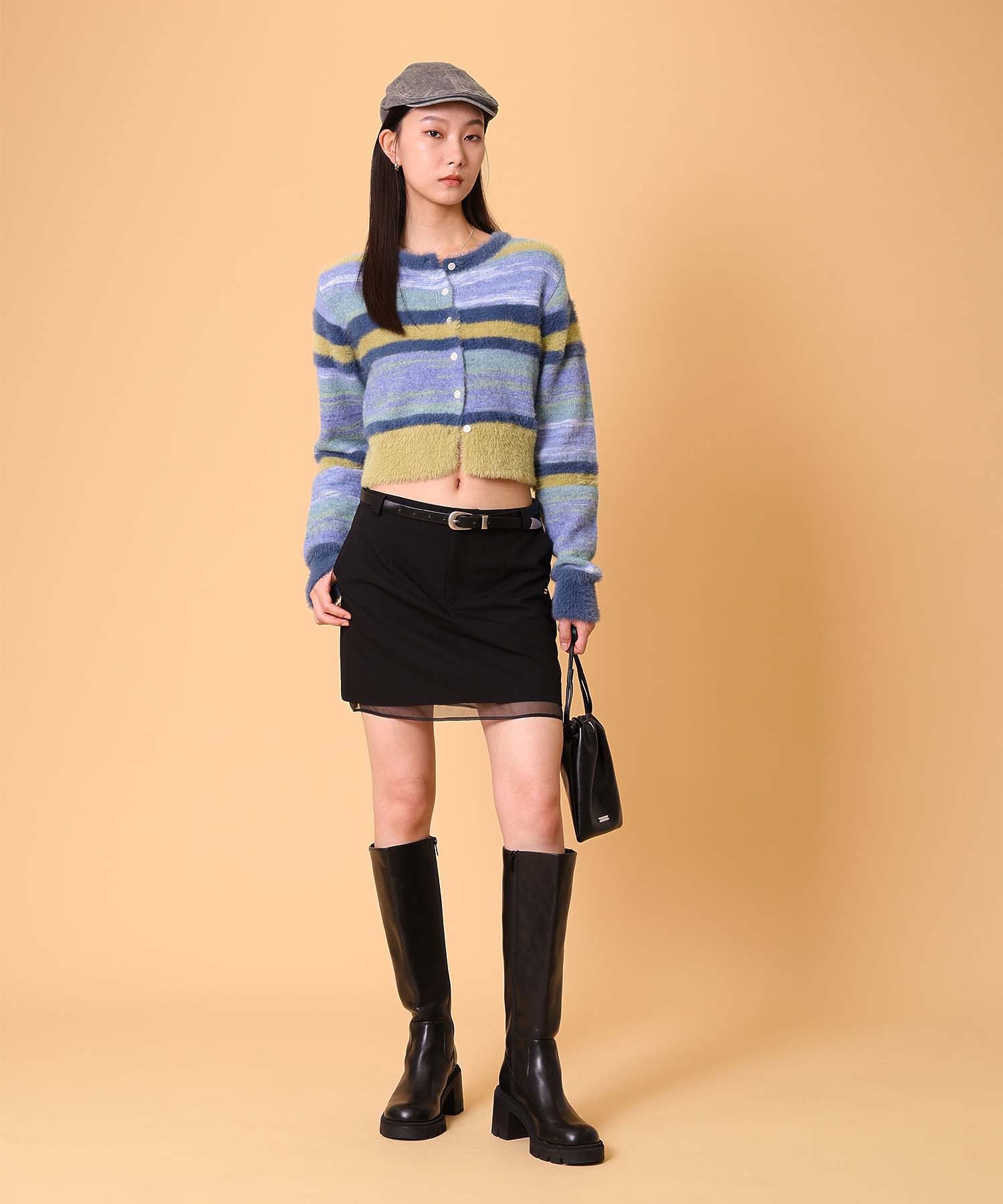 マルチボーダーシャギーカーディガン