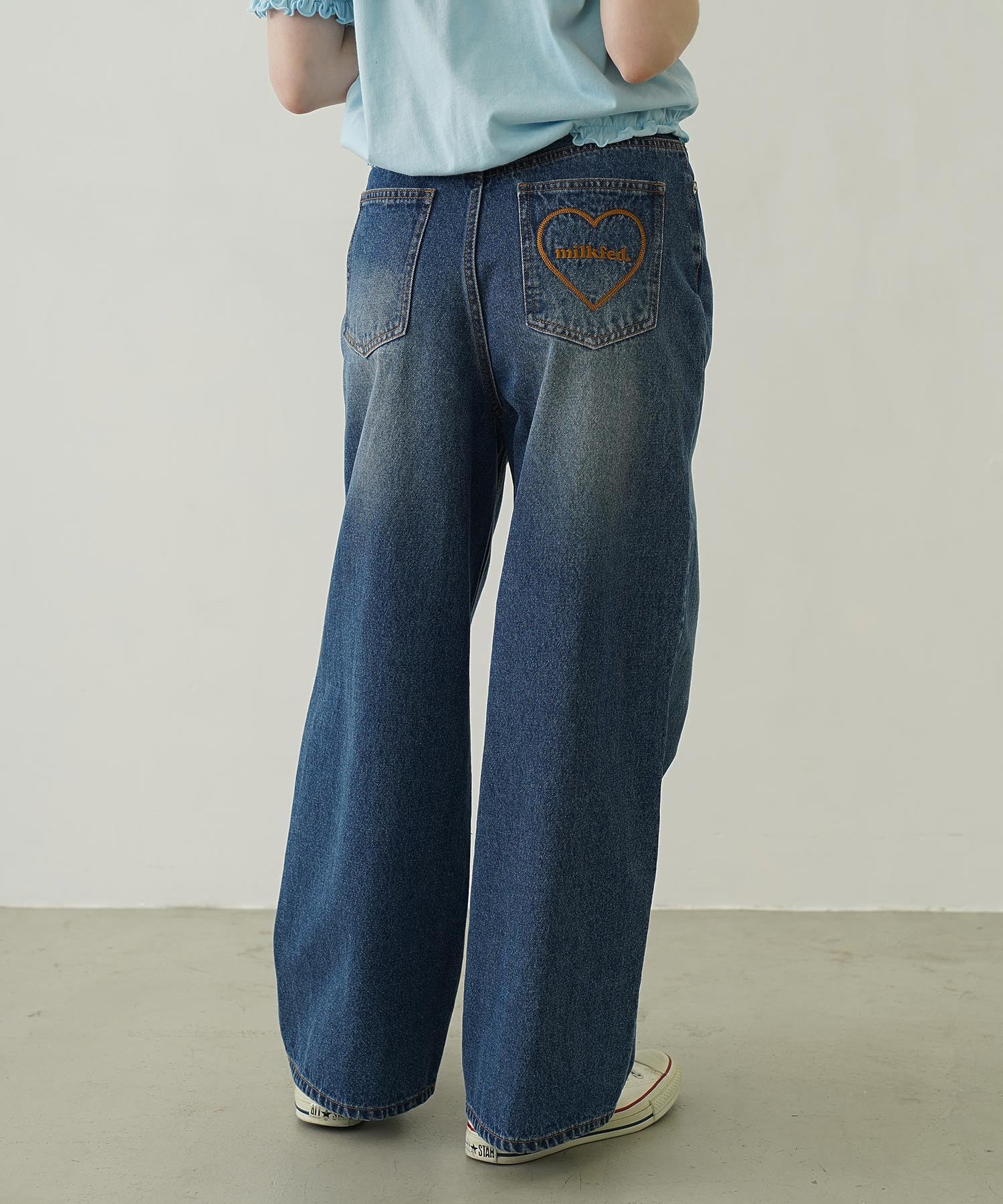 COOPER HEART WIDE DENIM PANTS