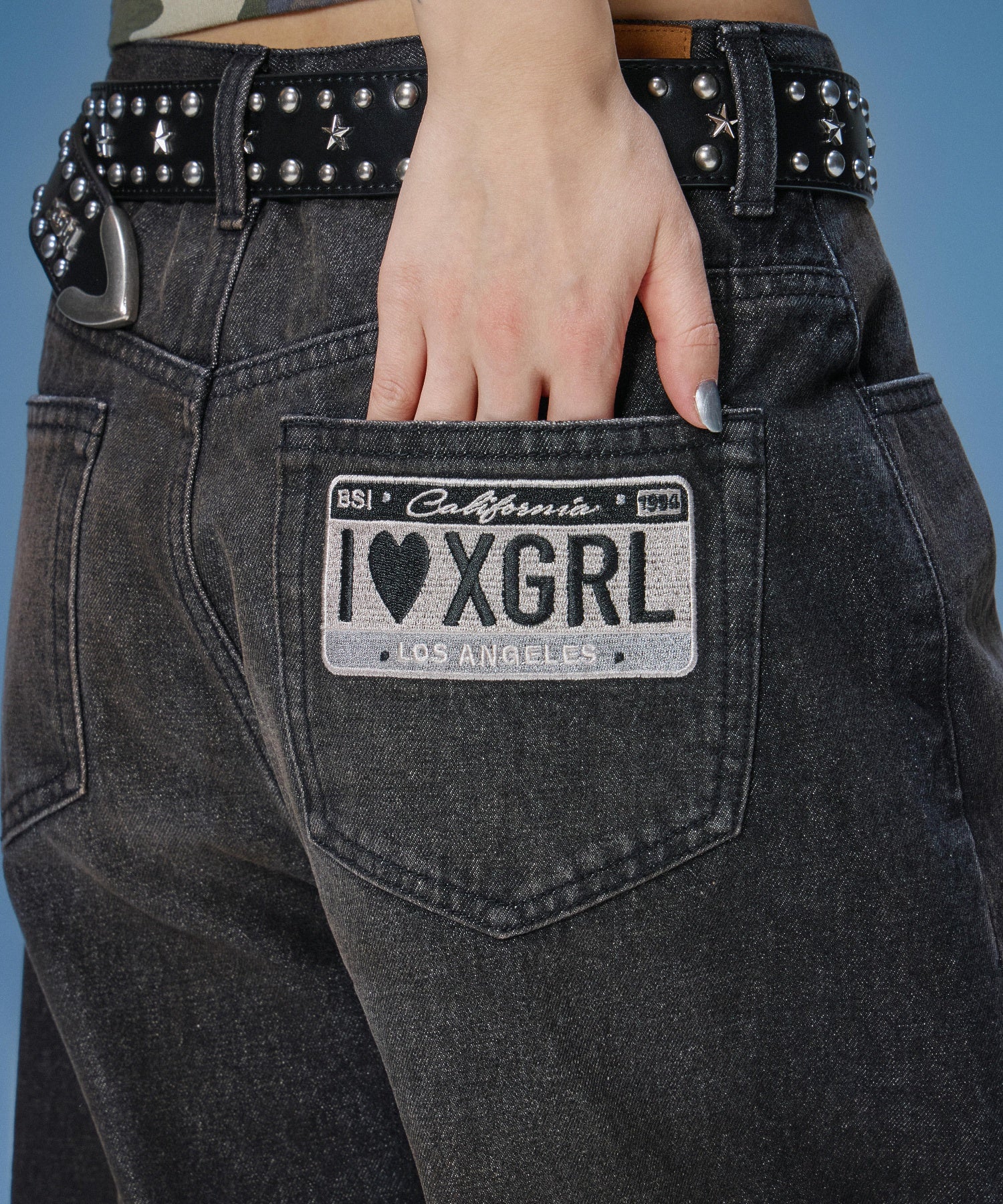 WAXED DENIM SHORTS
