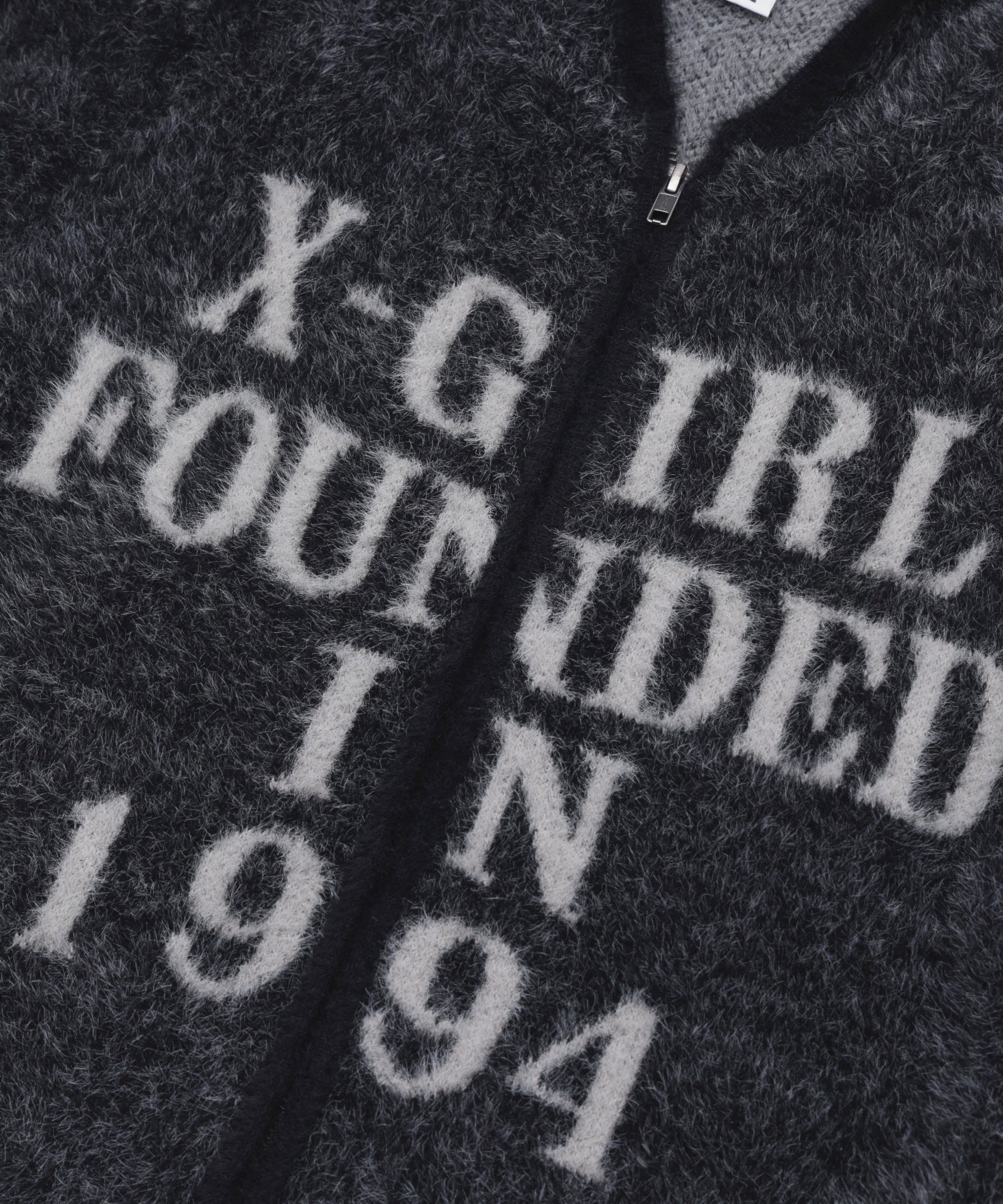 SHAGGY KNIT ZIP UP HOODIE