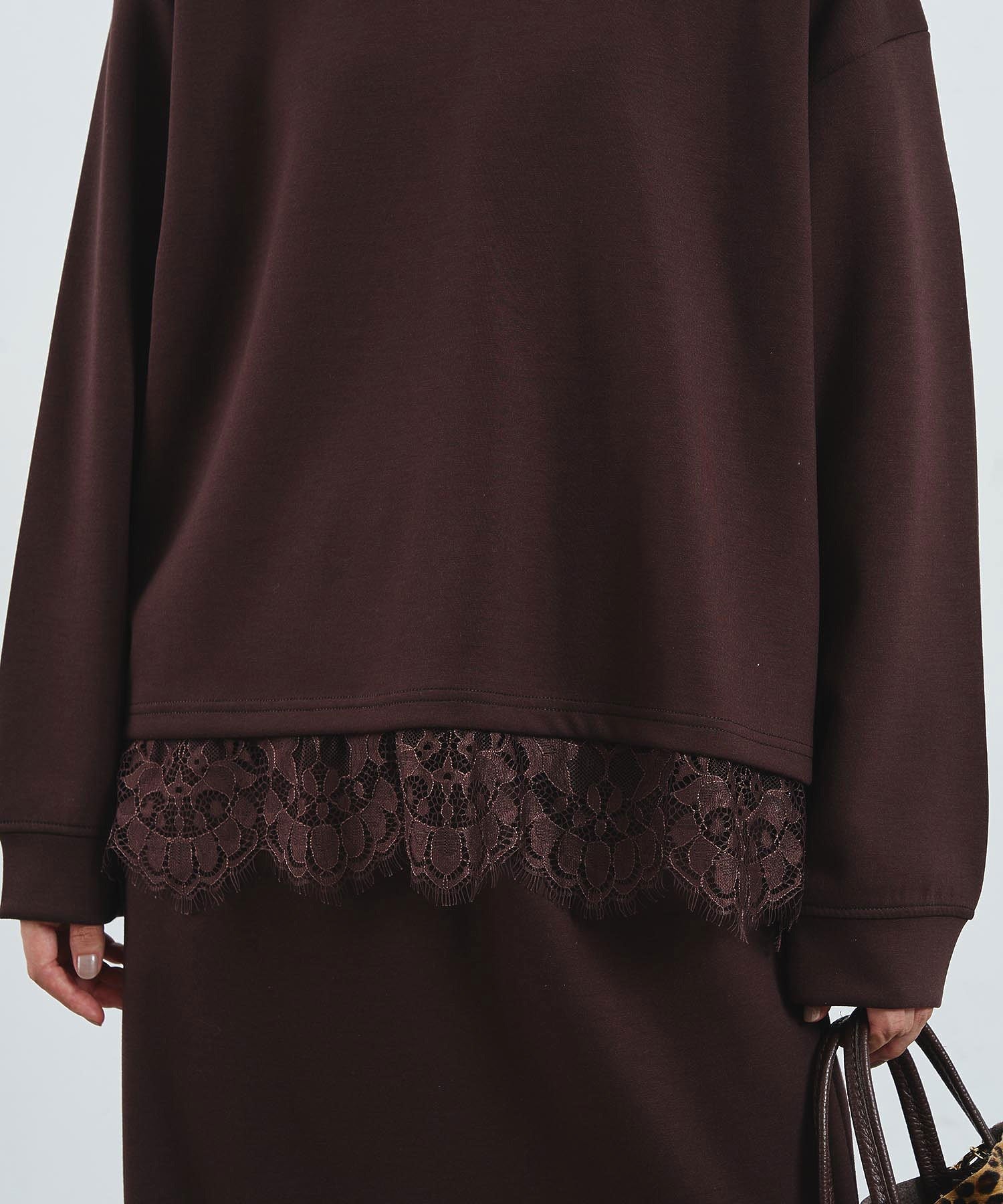 LACE HEM TOP AND SKIRT SET