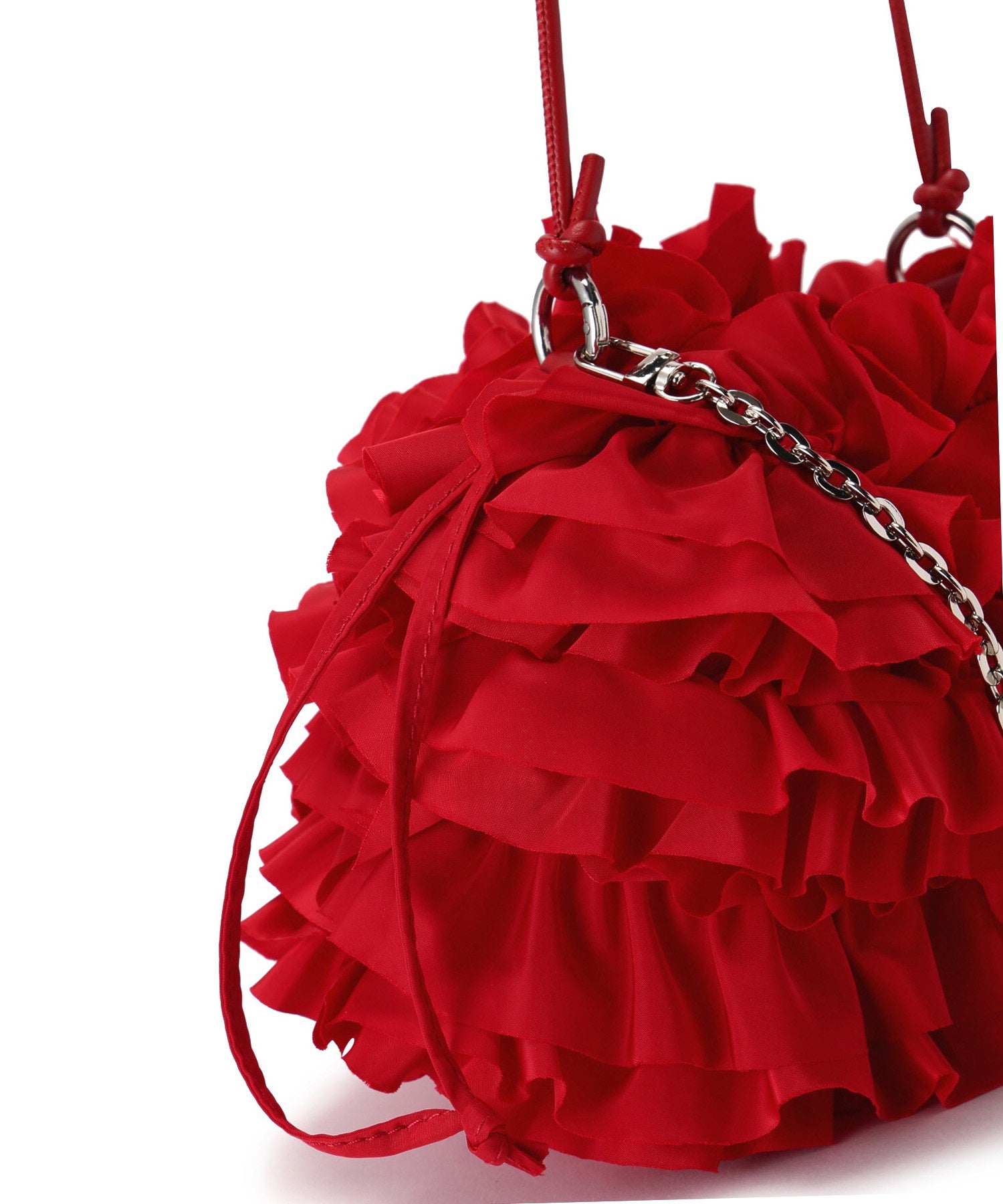 ボリュームフリル巾着バッグ