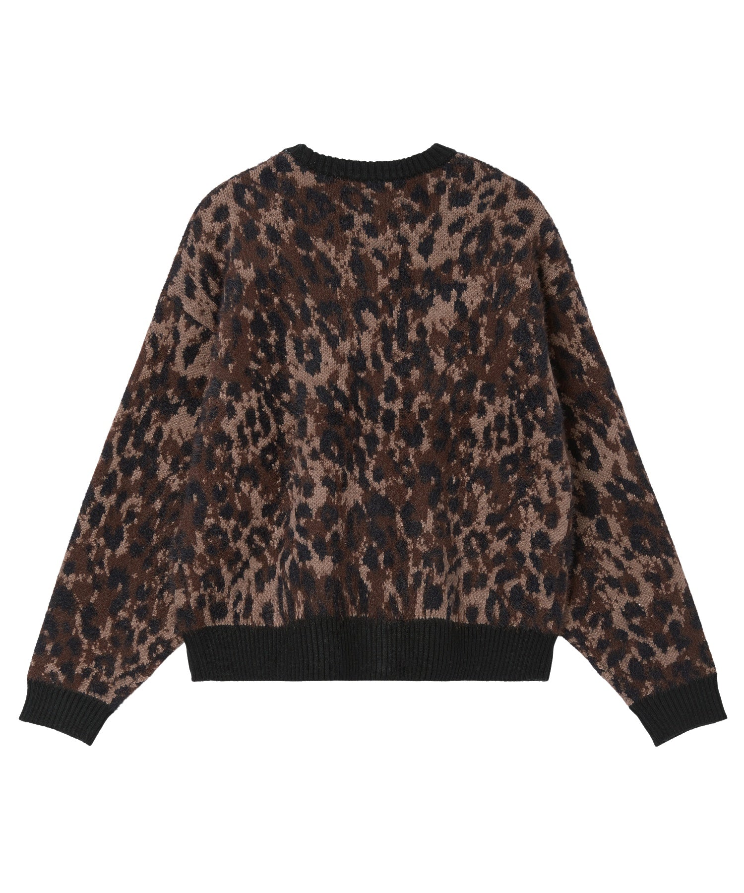 LEOPARD SHAGGY KNIT CARDIGAN