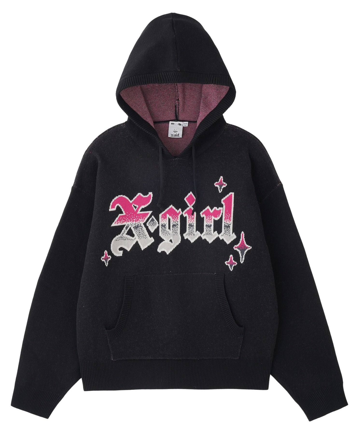 GRADIENT LOGO JACQUARD KNIT HOODIE