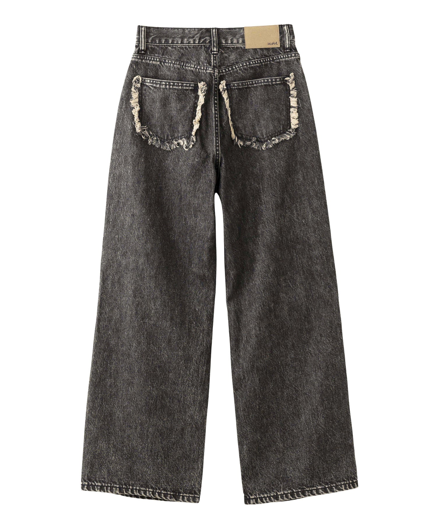 DISTRESSED LOOSE STRAIGHT DENIM PANTS