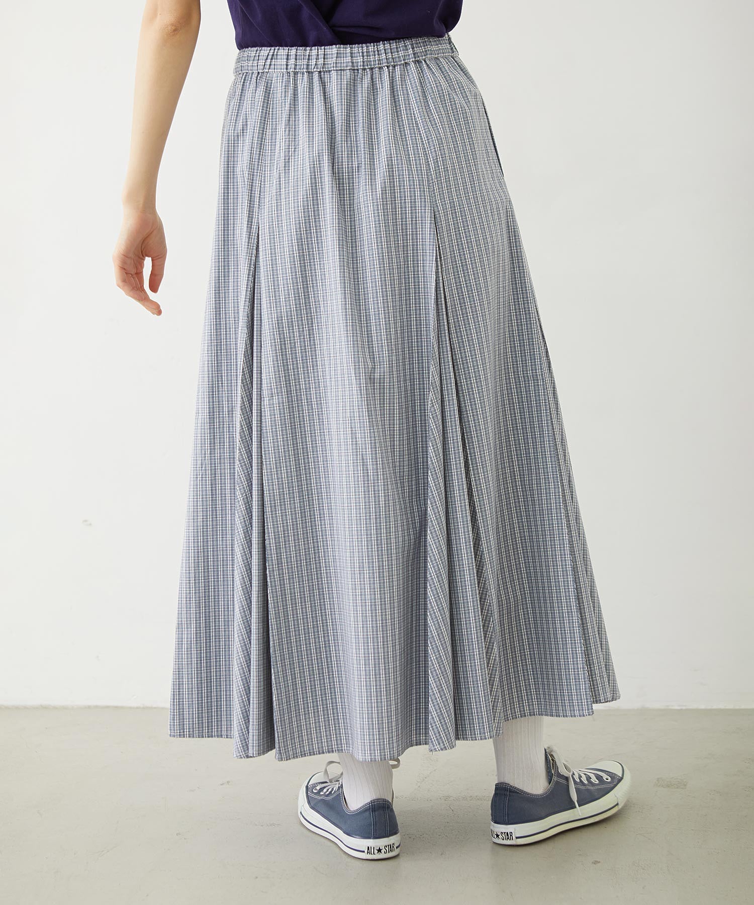 PLAID PATTERN LONG SKIRT
