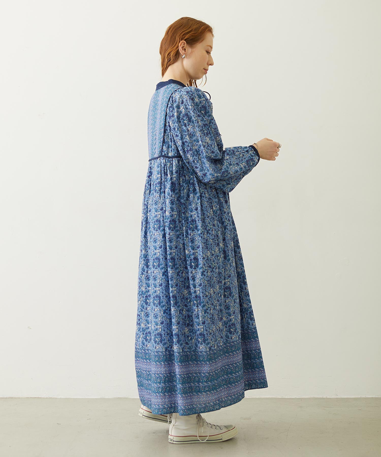 PRINTED TASSEL TIE DRESS