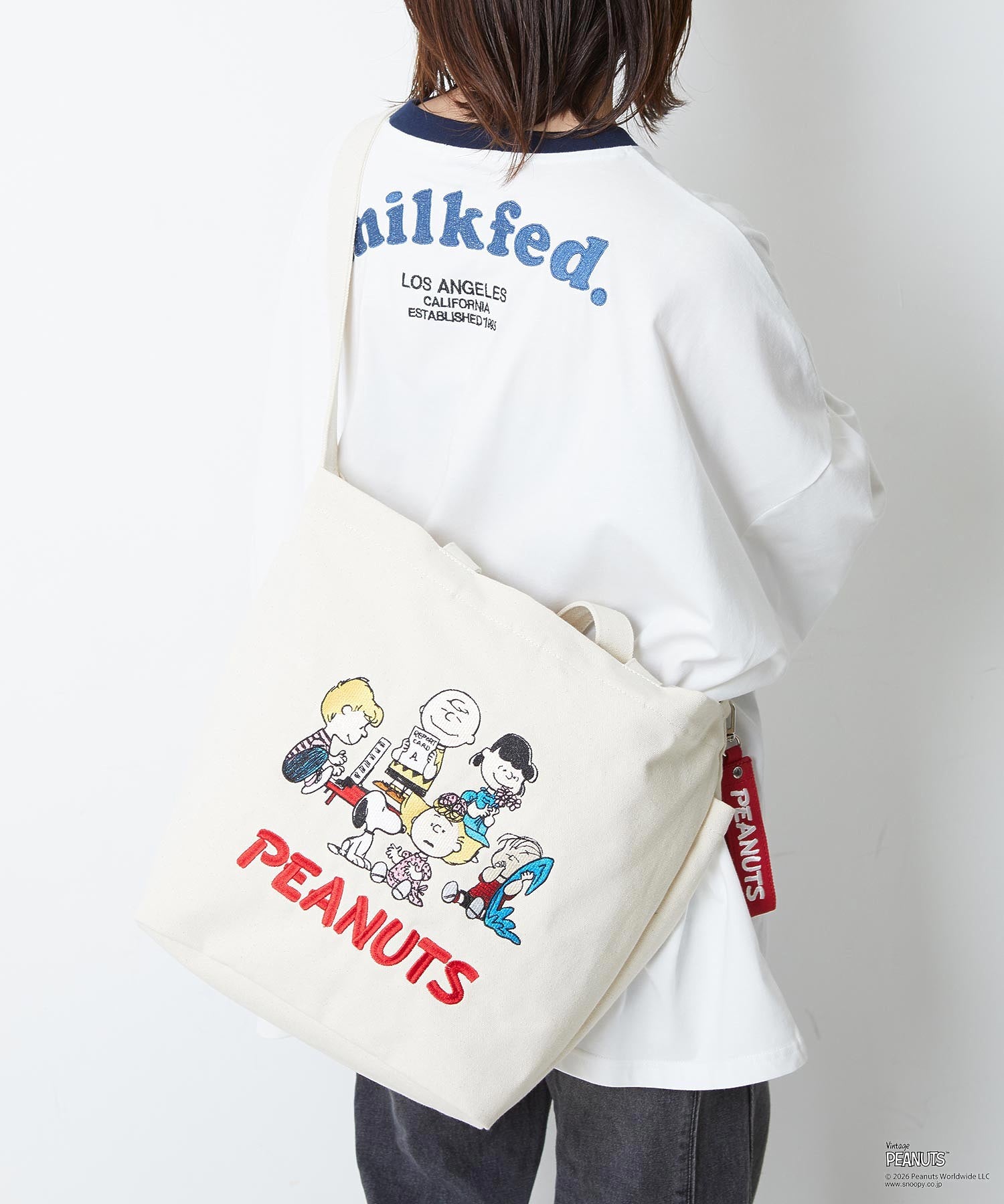 MILKFED. × PEANUTS / PEANUTS GANG BIG CANVAS TOTE