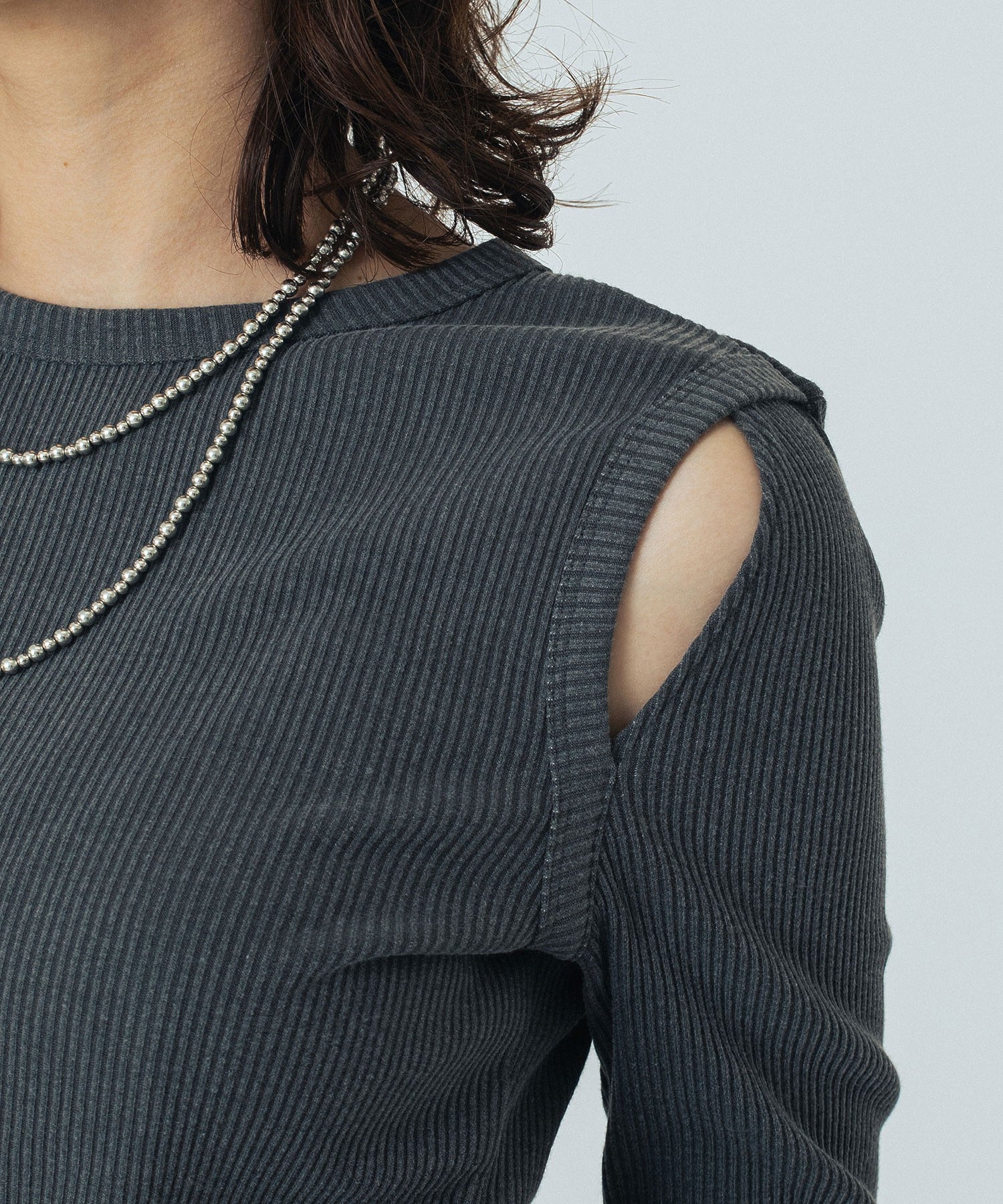 mici/LONG SLEEVE RIB TOP