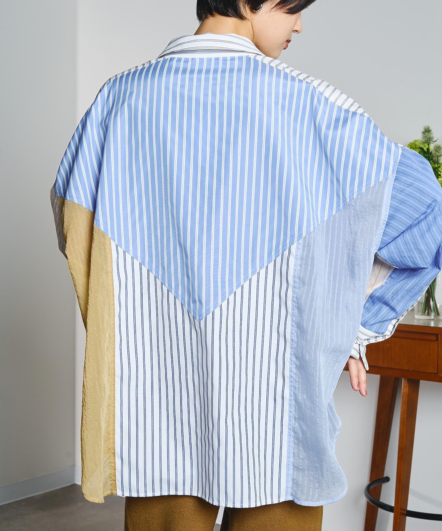 GENE HEAVENS/STRIPE PANEL SHIRT