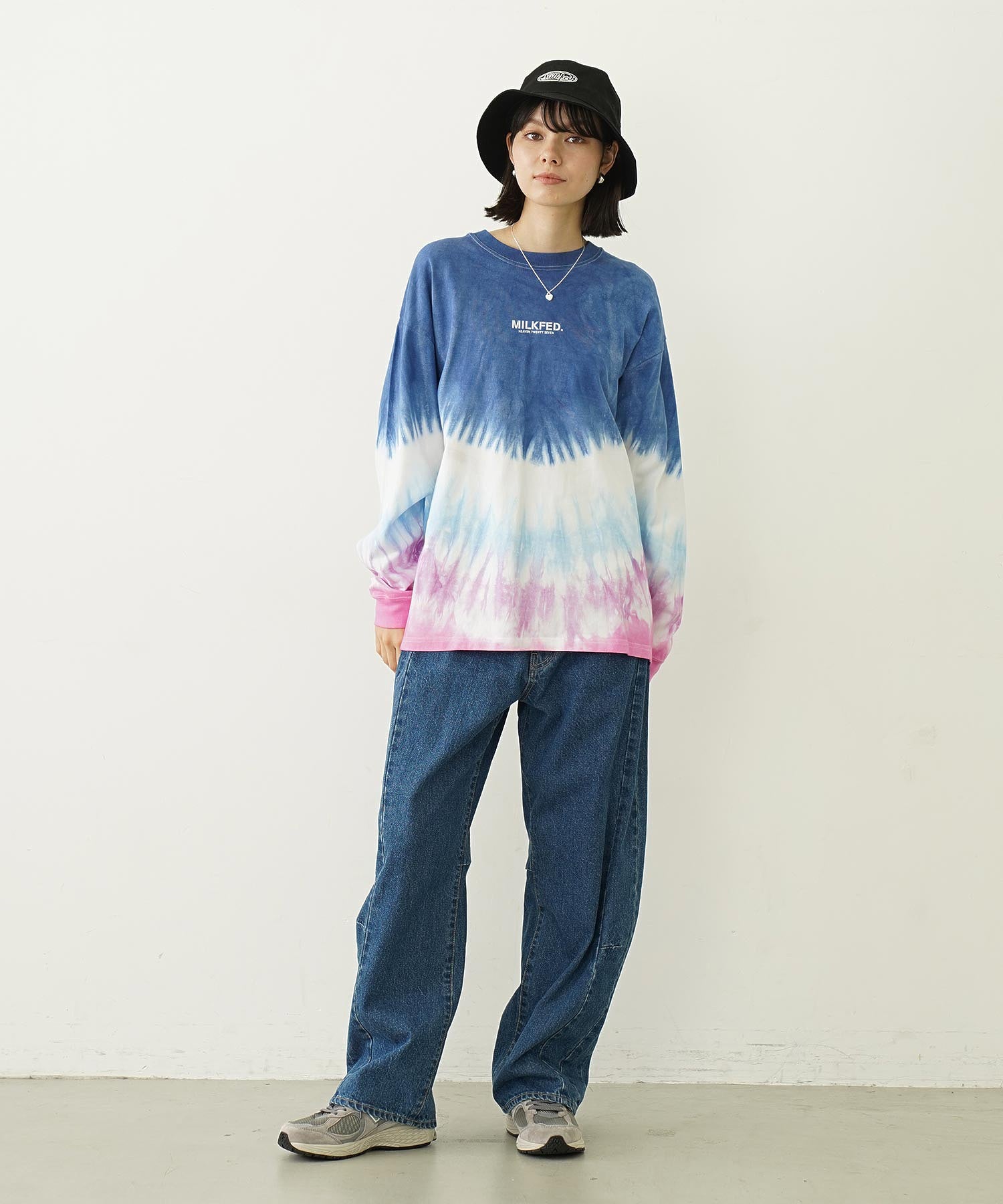 TIE DYED JAGGED PATTERN L/S TEE