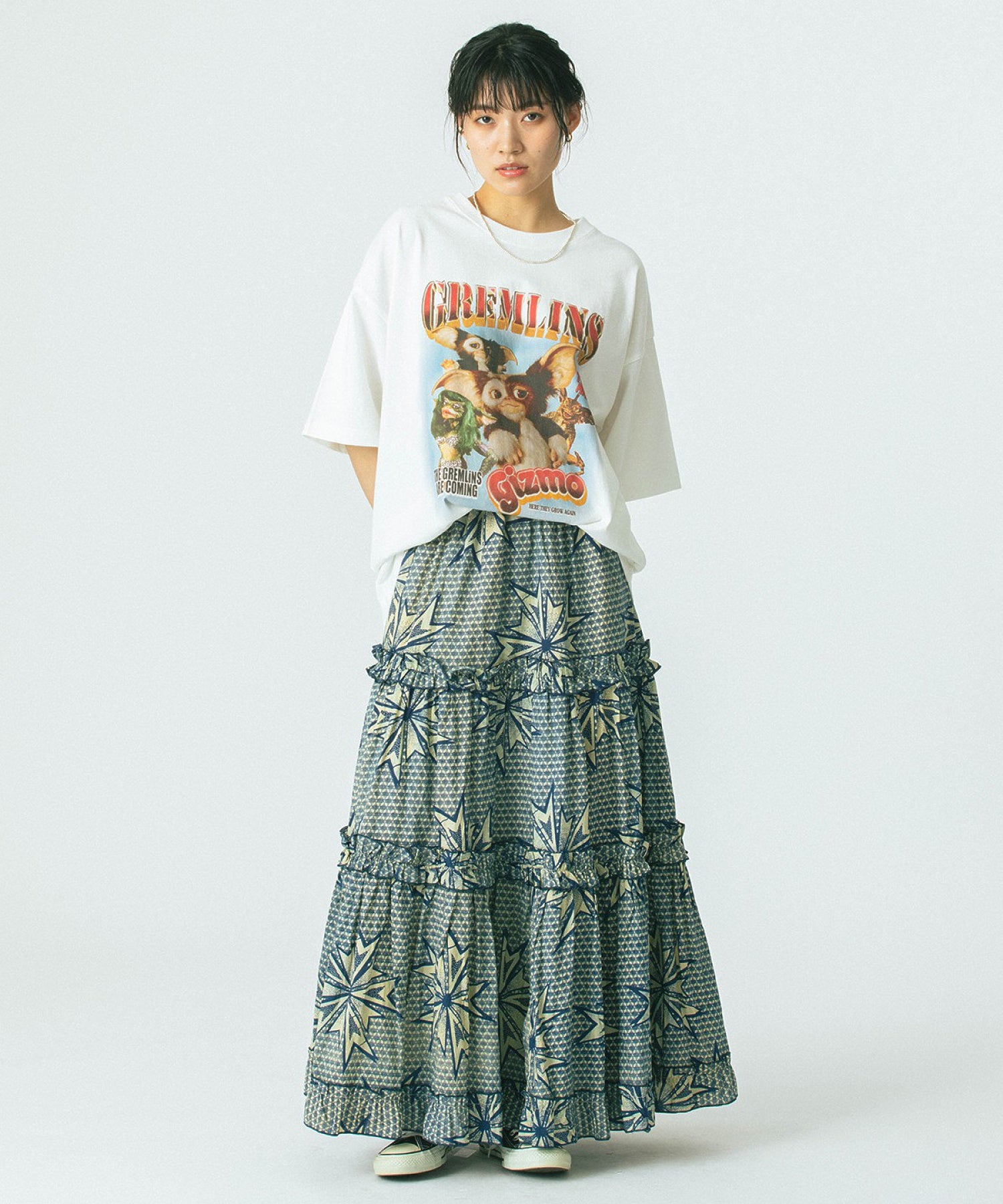 mag.by c/PRINT TIERED SKIRT