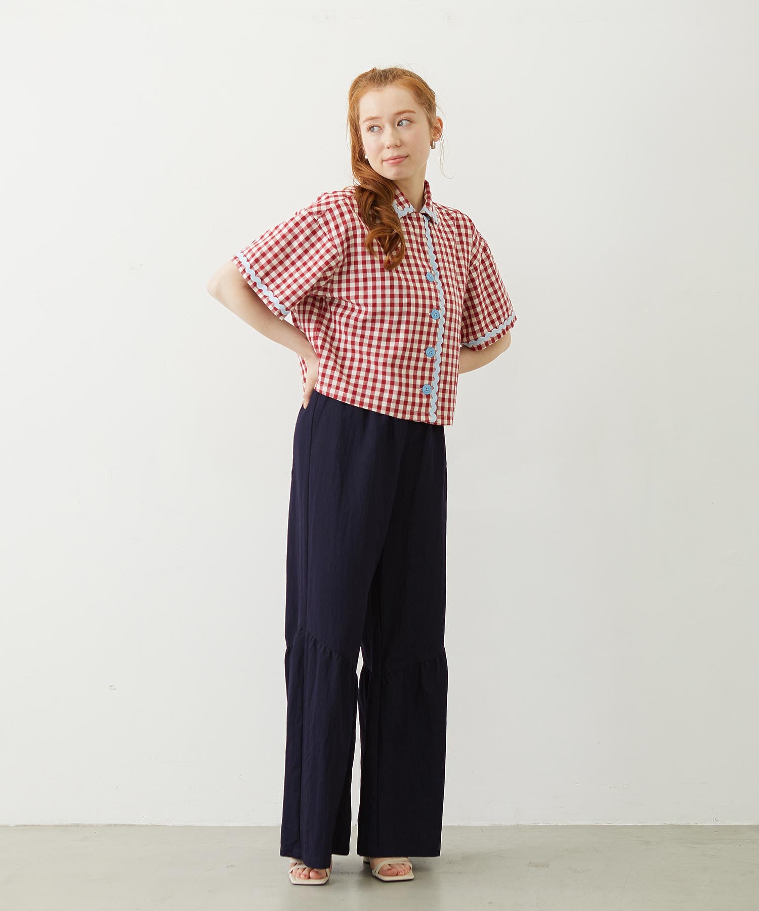 TRIMMED GINGHAM CHECK SHIRT