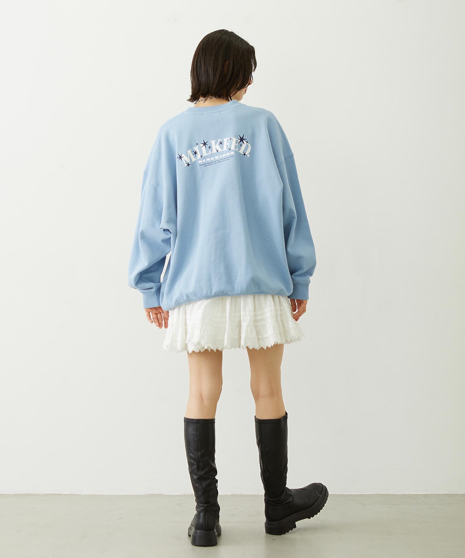 STARS AND LOGO WIDE CREW SWEAT